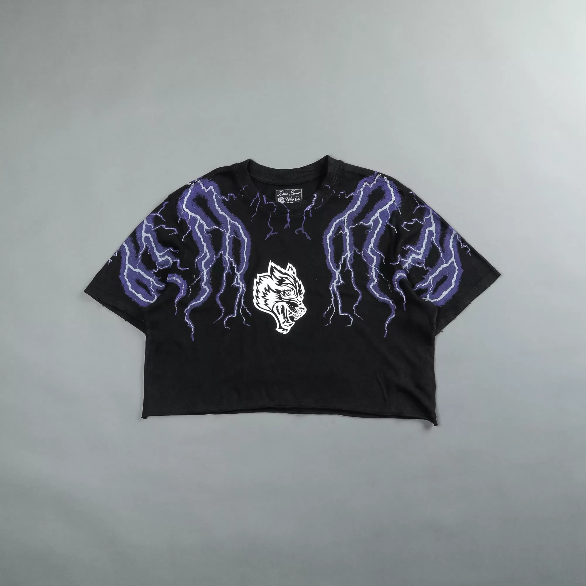 Sale Above Us "Premium Vintage" Distressed (Cropped) Tee In Black Women Tops
