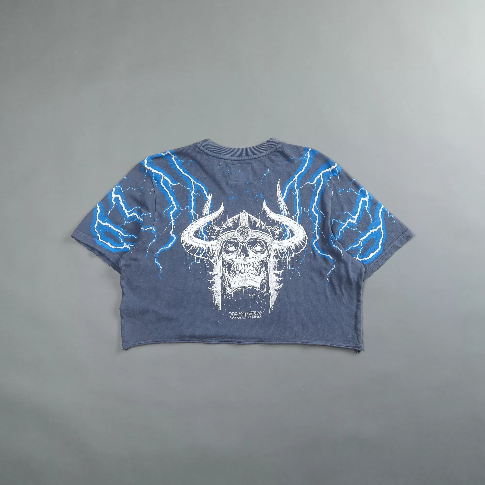 Fashion Above Us "Premium Vintage" Distressed (Cropped) Tee In Norse Blue Women Tops