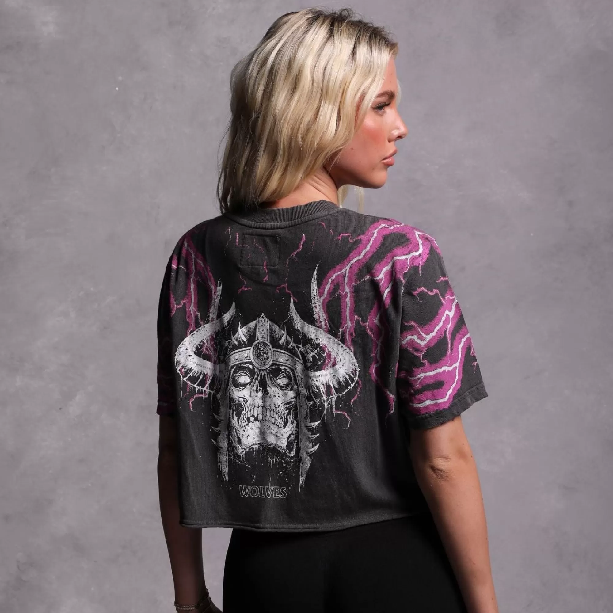 Shop Above Us "Premium Vintage" Distressed (Cropped) Tee In Wolf Gray Women Tops