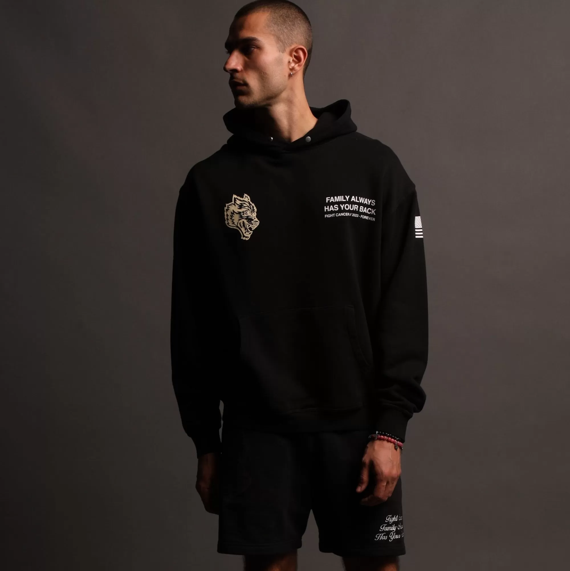 Discount Always Have Your Back Patch Liam Sweat Shorts In Black/Black Men Shorts