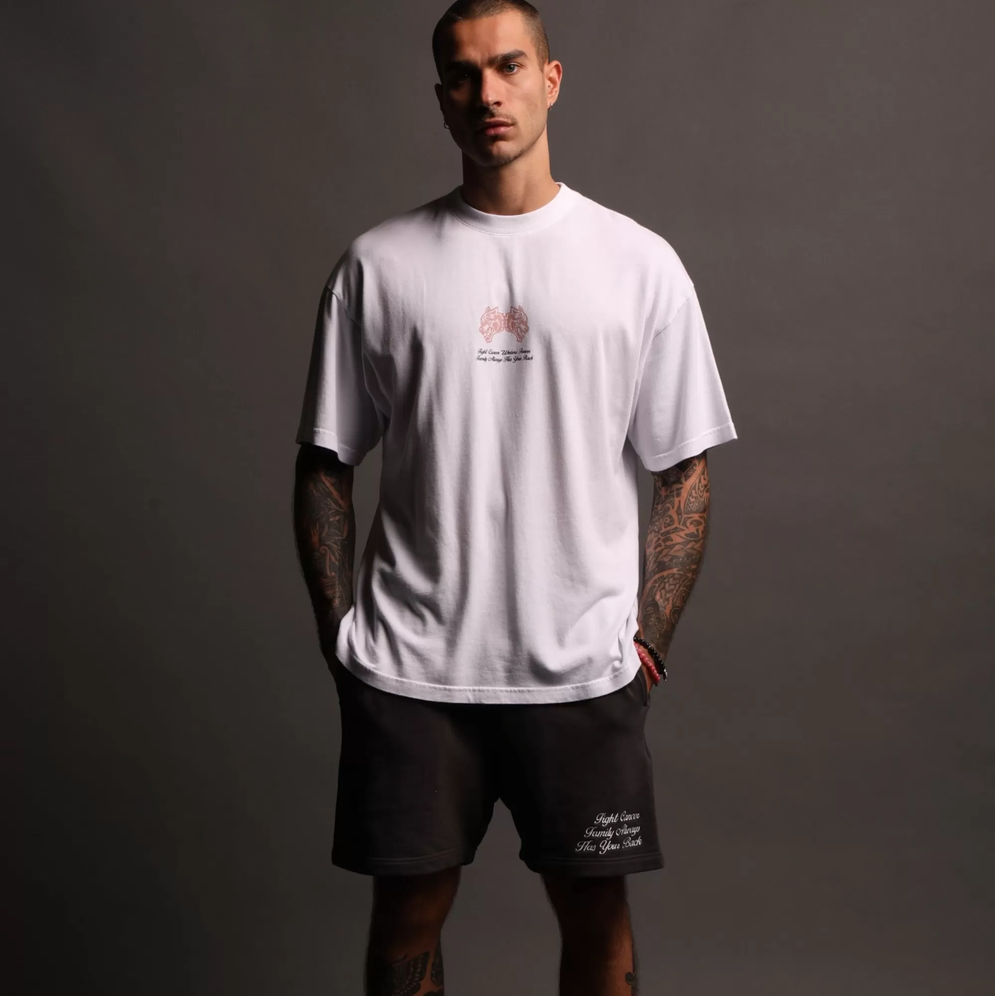 Hot Always Have Your Back Patch Liam Sweat Shorts In Wolf Gray/Black Men Shorts