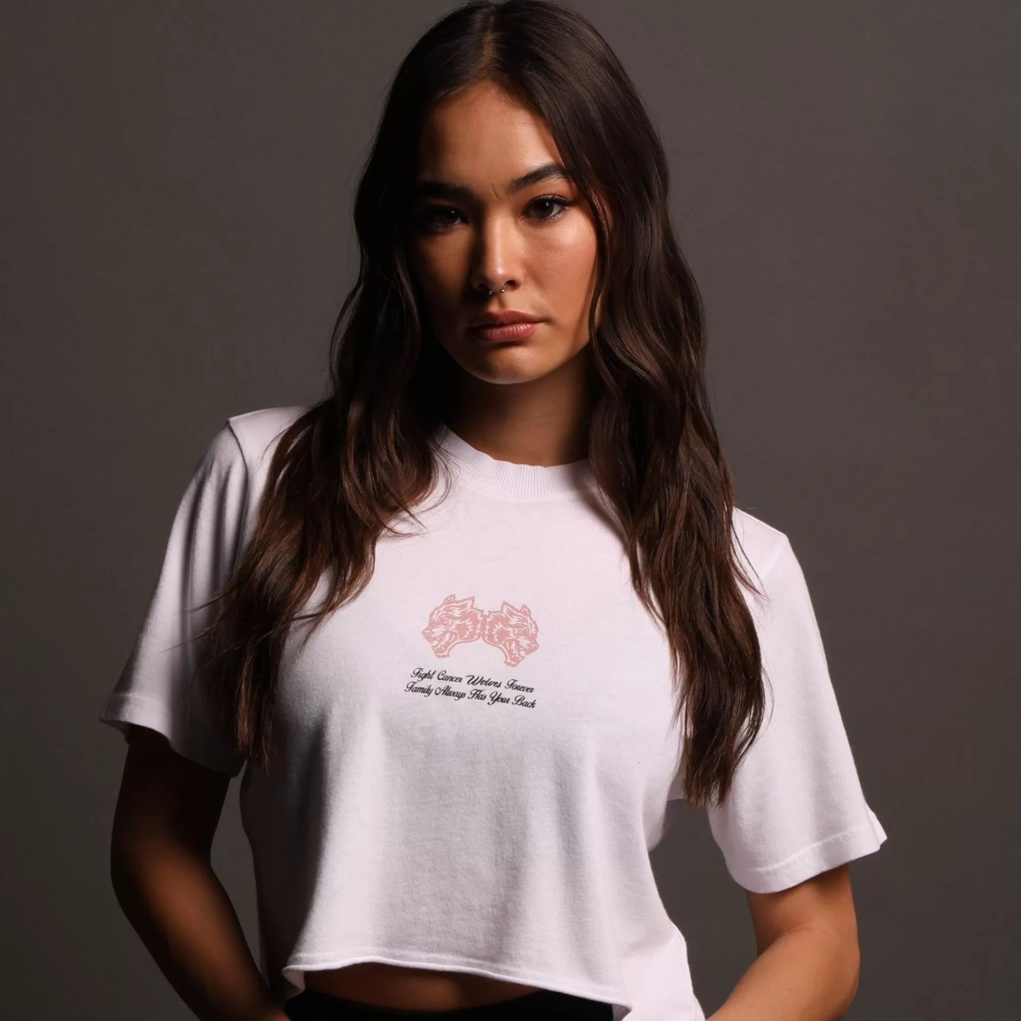 Cheap Always Have Your Back "Premium" (Cropped) Tee In White Women Tops