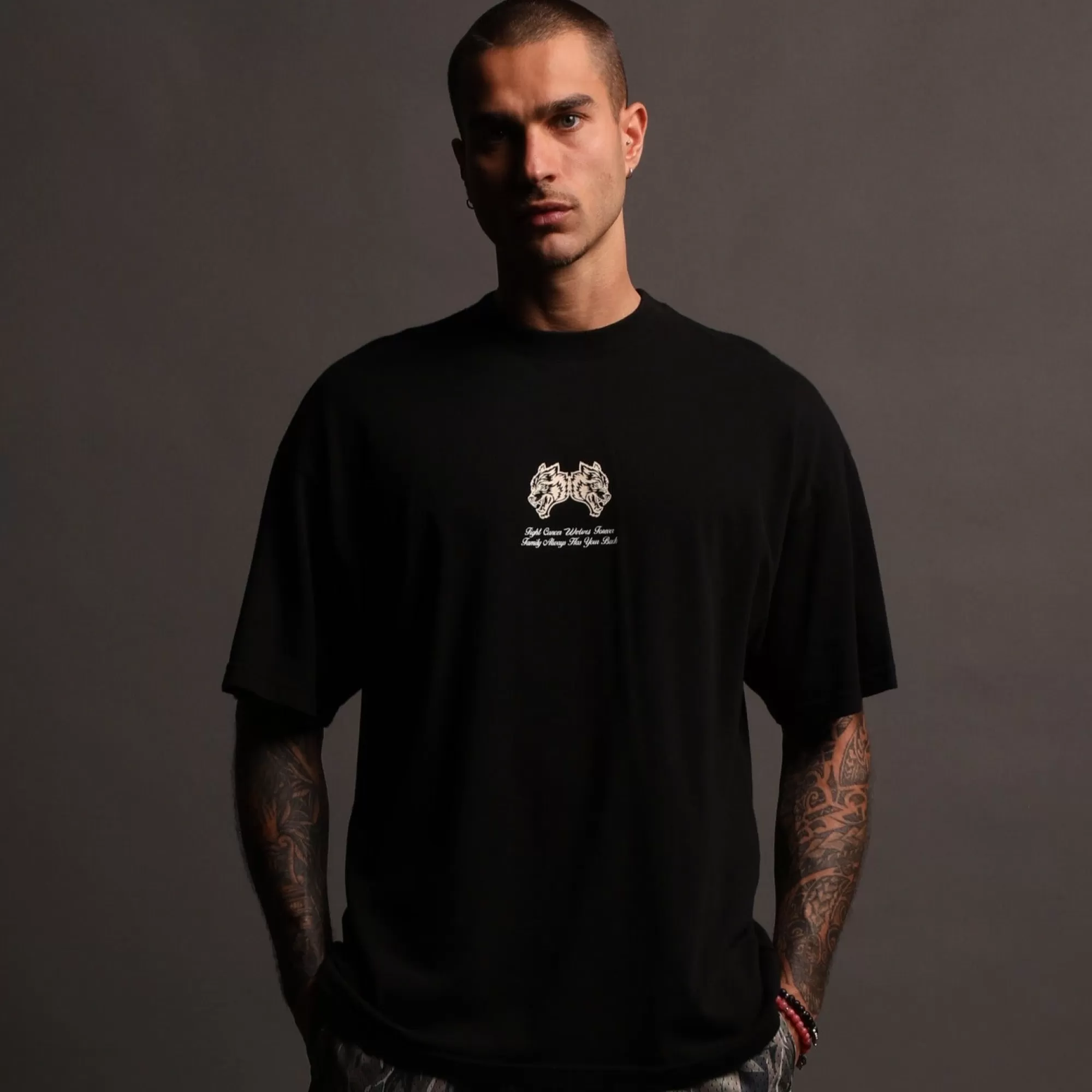 Store Always Have Your Back "Premium" Oversized Tee In Black/Cream Men Premium/Oversized Tees