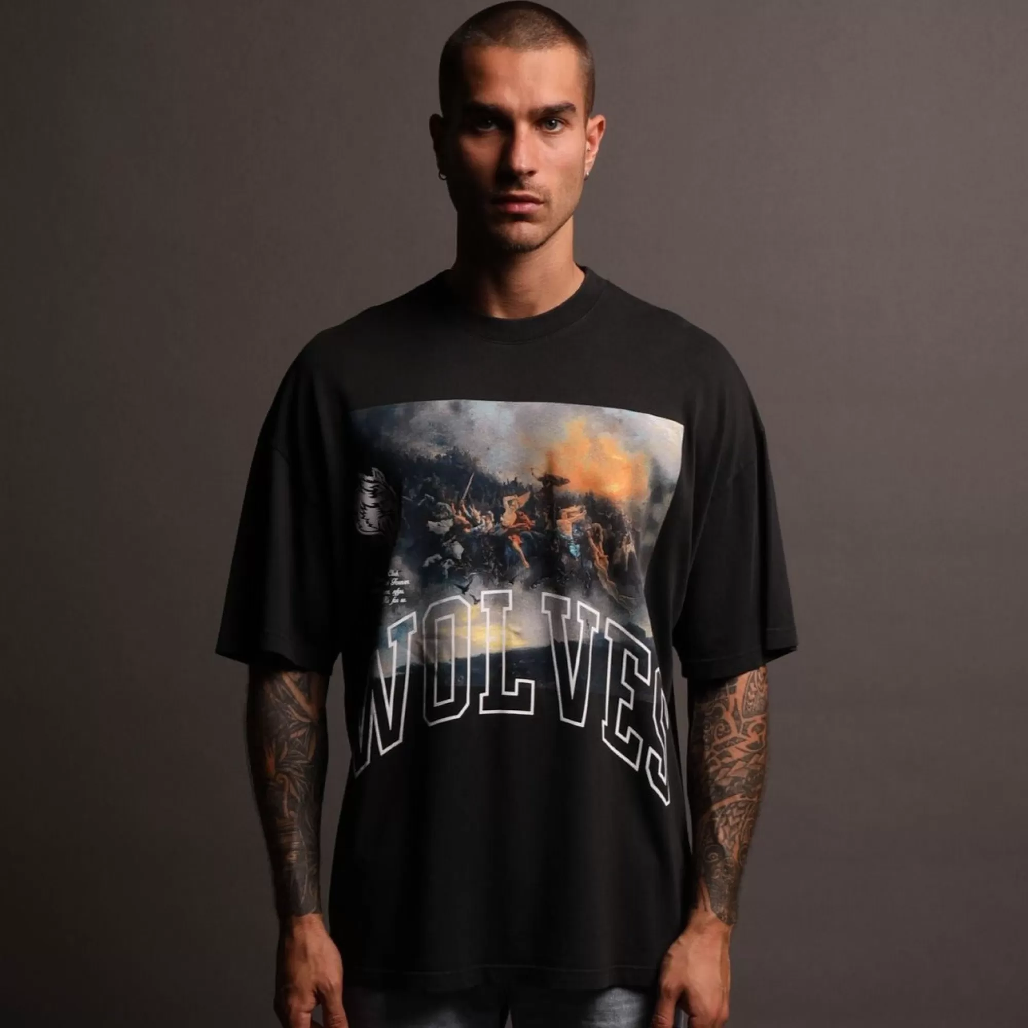 Online At The Gates "Premium" Oversized Tee In Black Men Premium/Oversized Tees