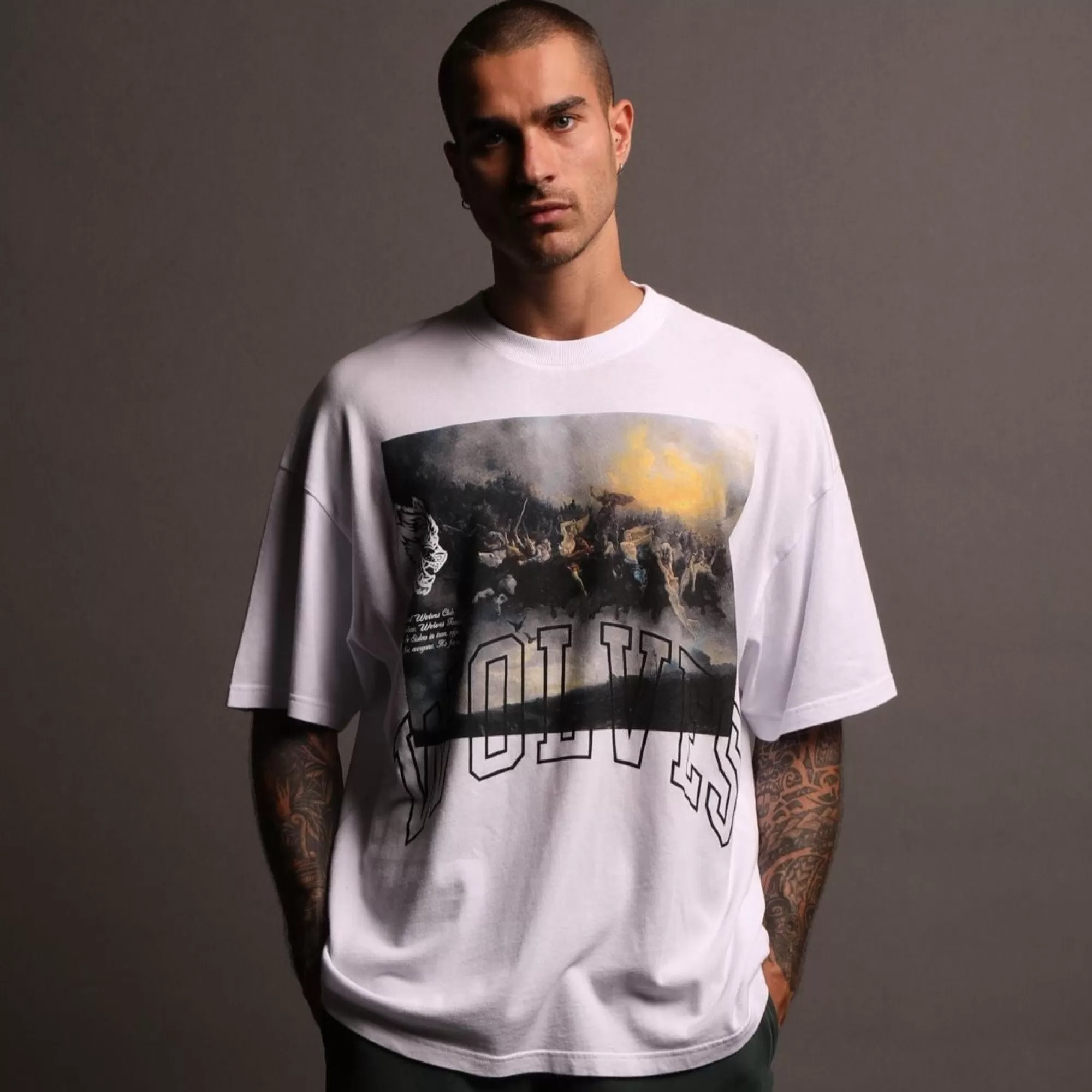 Cheap At The Gates "Premium" Oversized Tee In White Men Premium/Oversized Tees