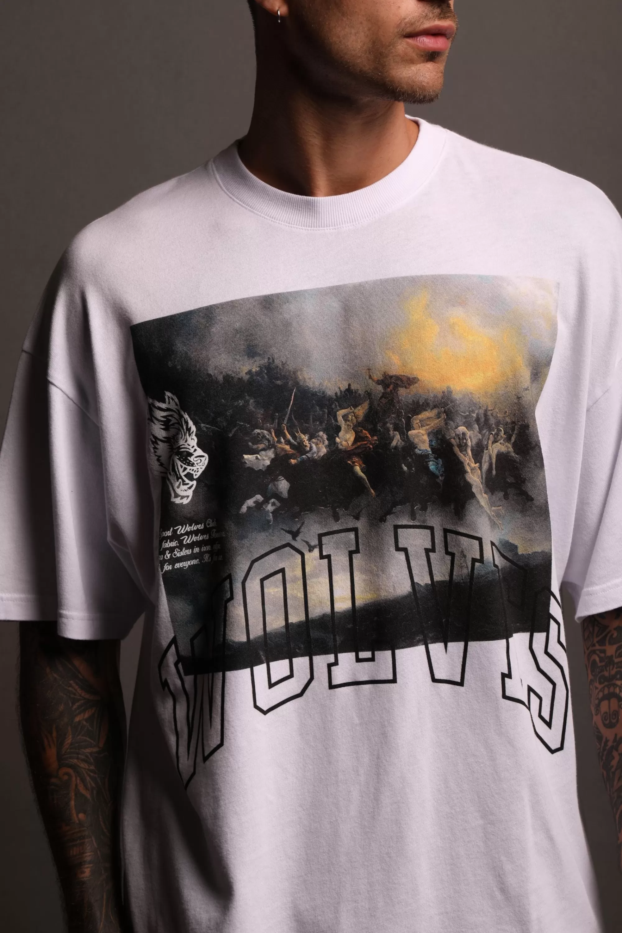 Cheap At The Gates "Premium" Oversized Tee In White Men Premium/Oversized Tees