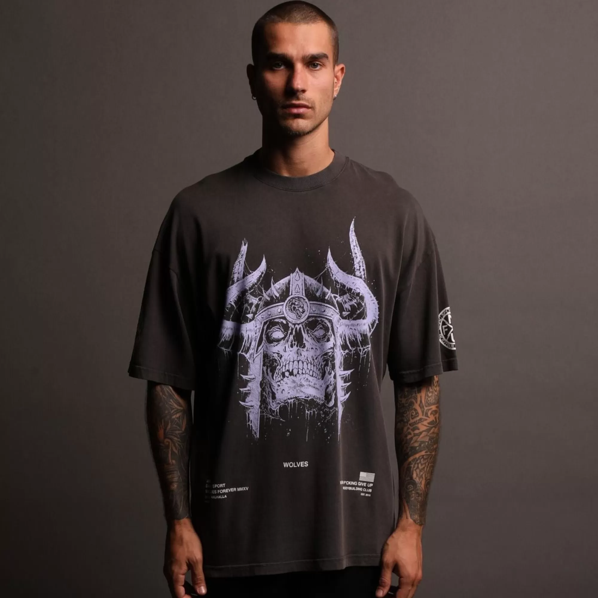 Shop Berserk "Premium Vintage" Oversized Tee In Wolf Gray Men Premium/Oversized Tees