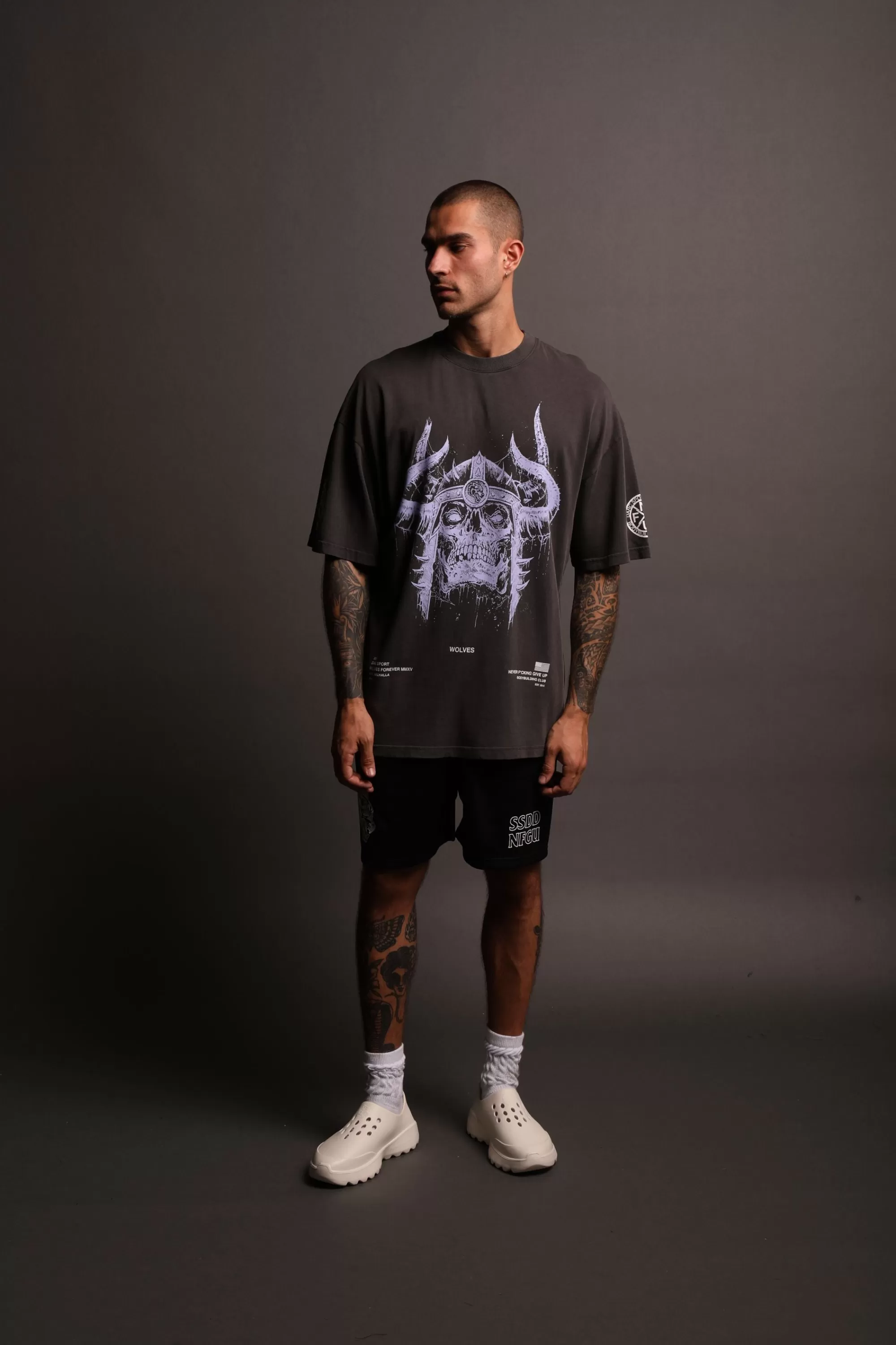 Shop Berserk "Premium Vintage" Oversized Tee In Wolf Gray Men Premium/Oversized Tees