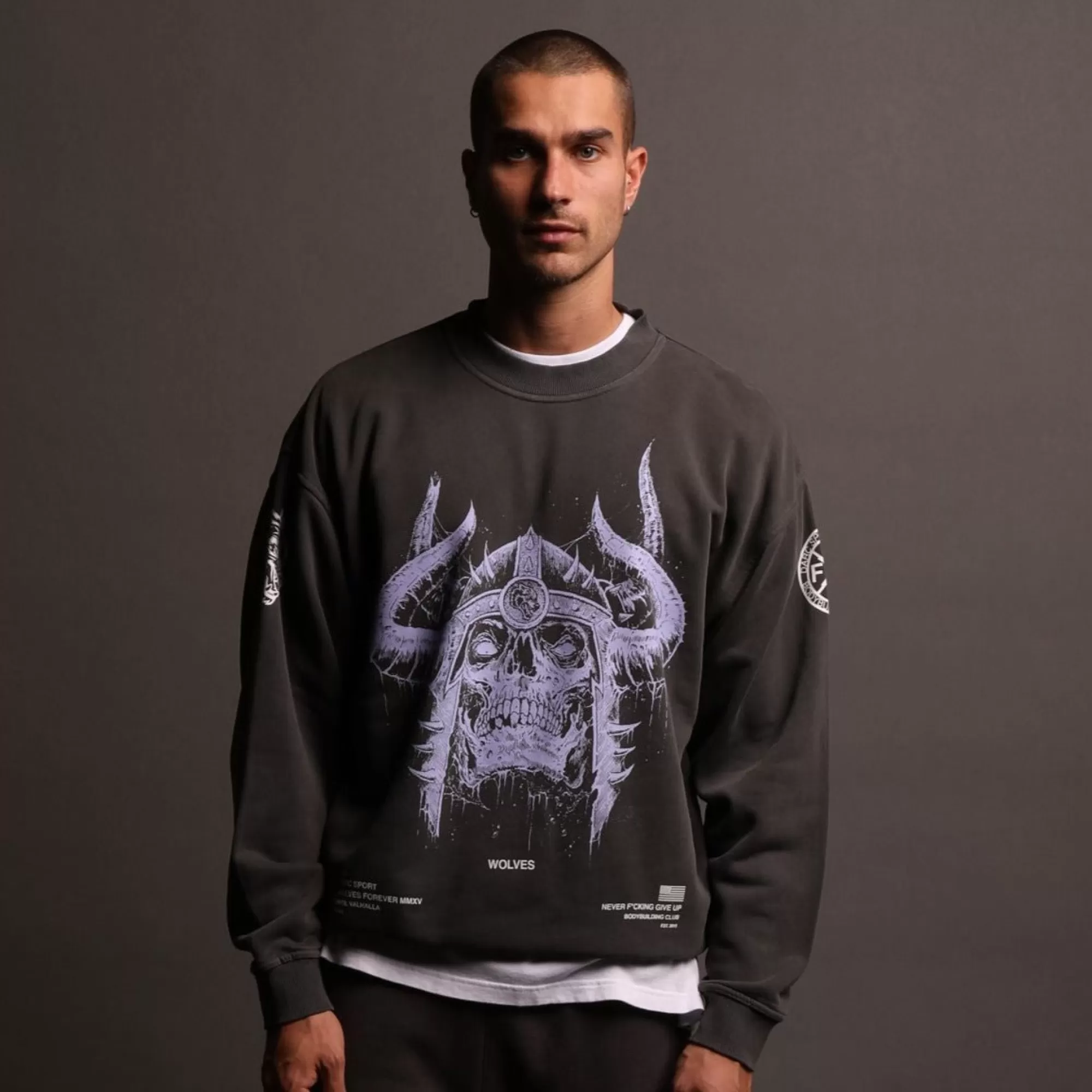 Store Berserk "Vintage London" Crewneck In Wolf Gray Men Crewnecks