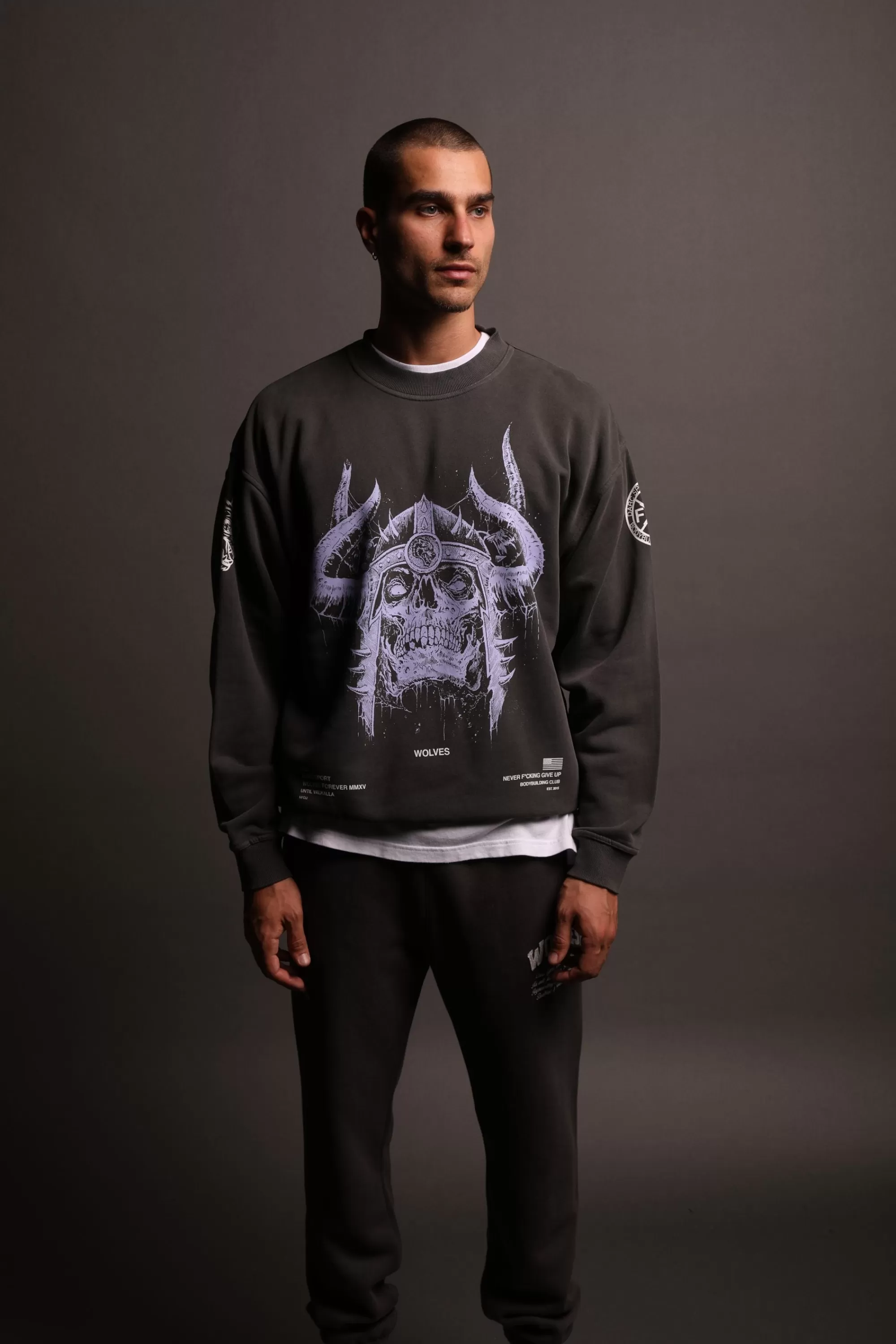 Store Berserk "Vintage London" Crewneck In Wolf Gray Men Crewnecks