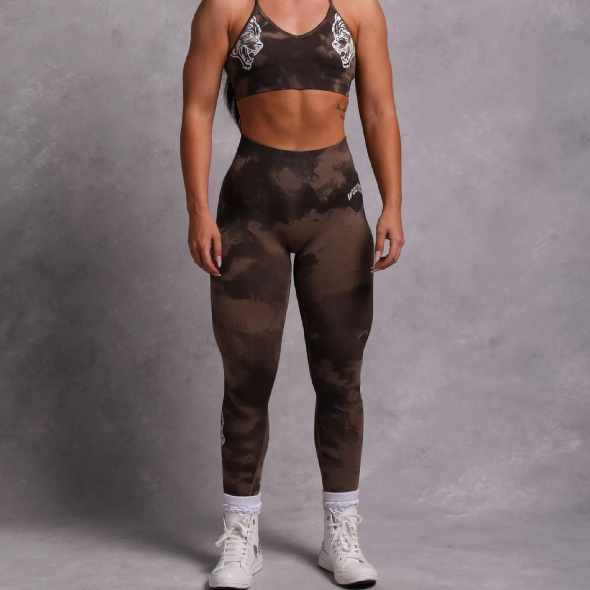 Best Sale Big Wolf Loyalty "Everson Scrunch" Leggings In Mojave Brown Jumbo Marble Women Bottoms