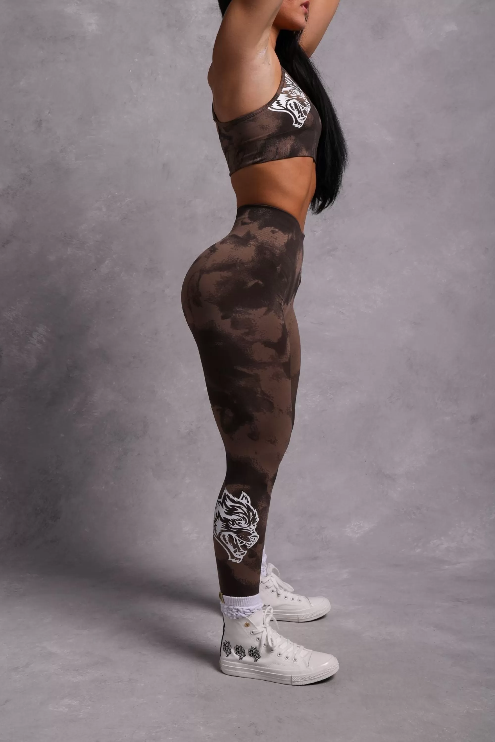 Best Sale Big Wolf Loyalty "Everson Scrunch" Leggings In Mojave Brown Jumbo Marble Women Bottoms