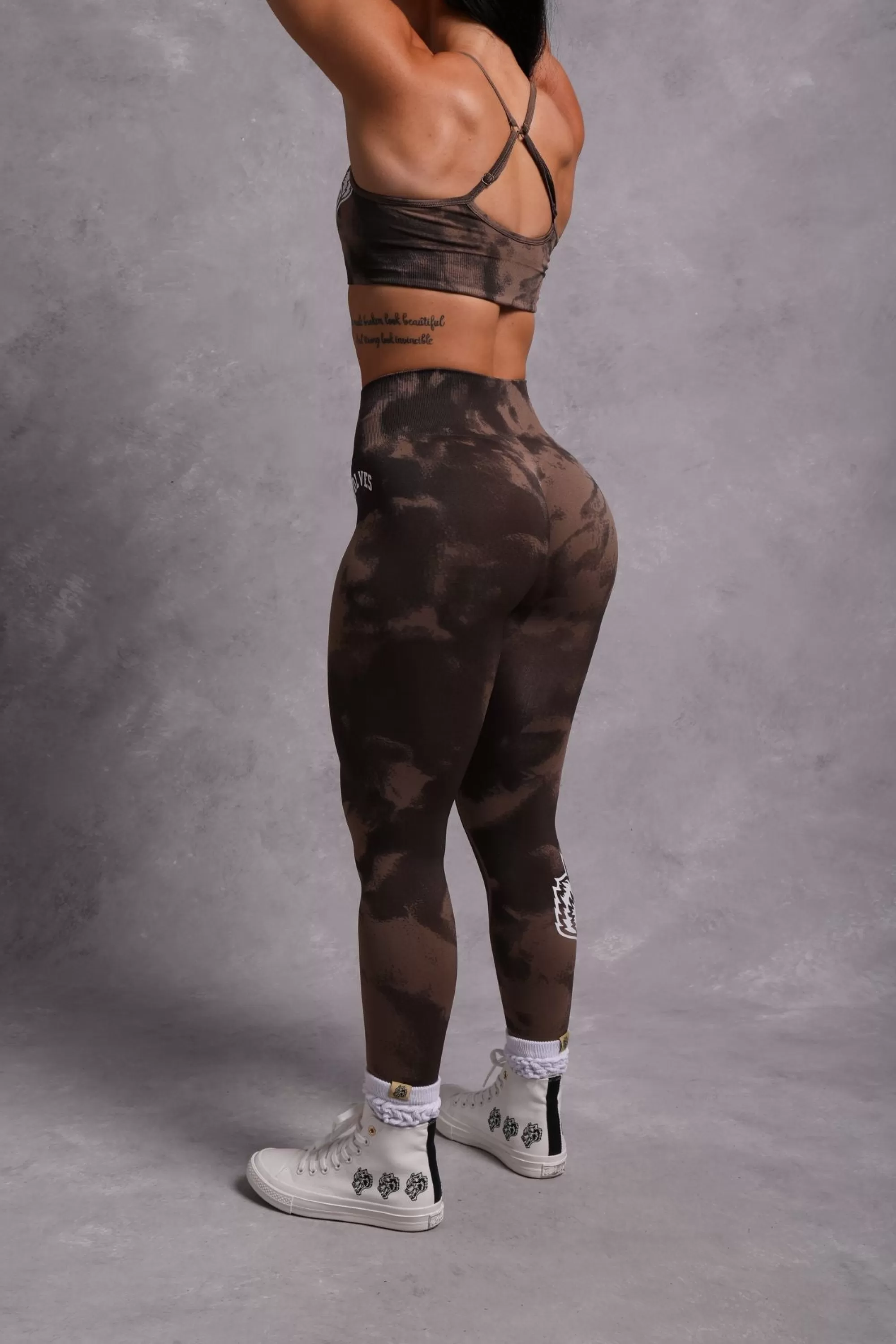 Best Sale Big Wolf Loyalty "Everson Scrunch" Leggings In Mojave Brown Jumbo Marble Women Bottoms