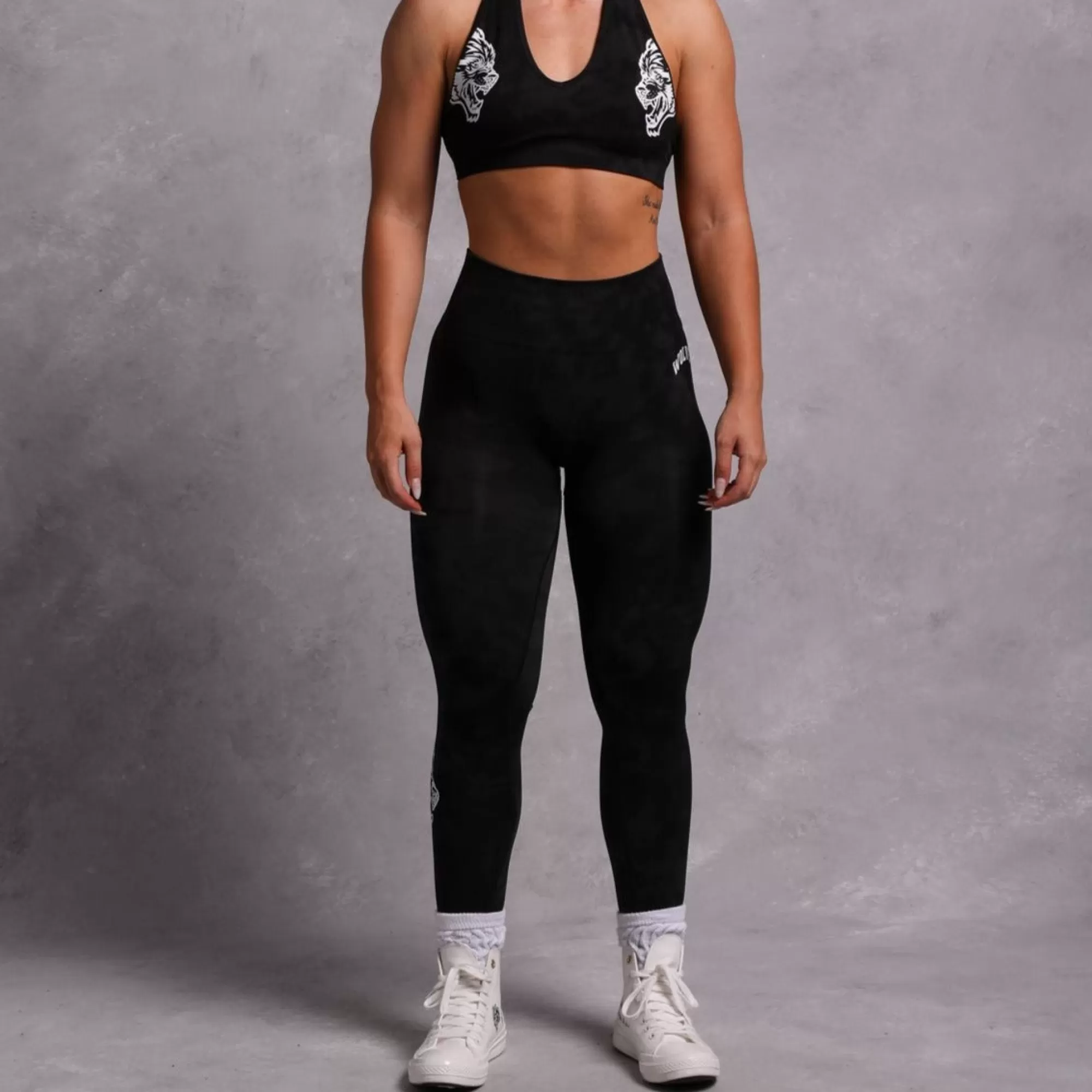 Store Big Wolf Loyalty "Everson Scrunch" Leggings In Tonal Black Jumbo Marble Women Bottoms