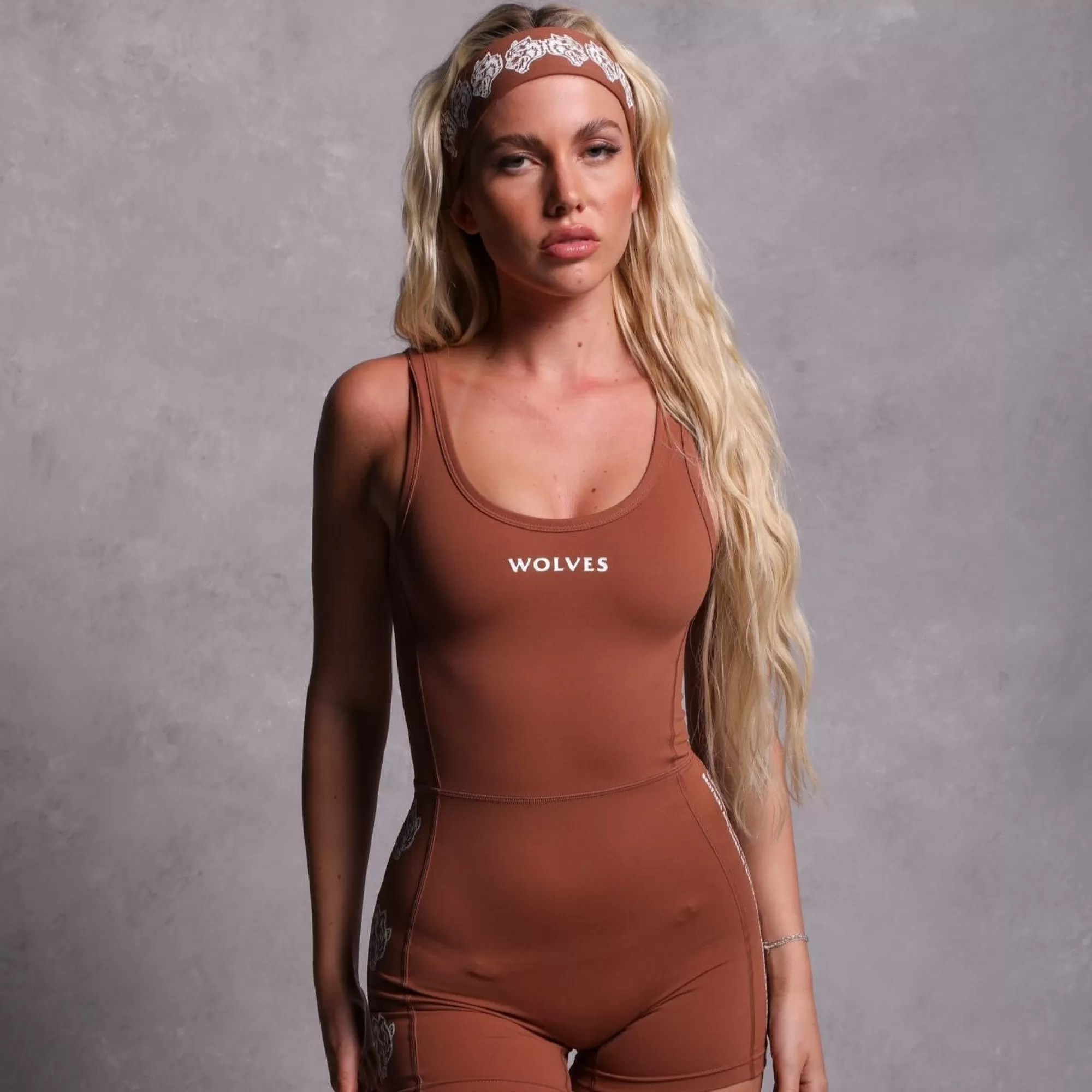 Shop Cerberus Sofia "Energy" Bodysuit In Norse Brown Women Tops