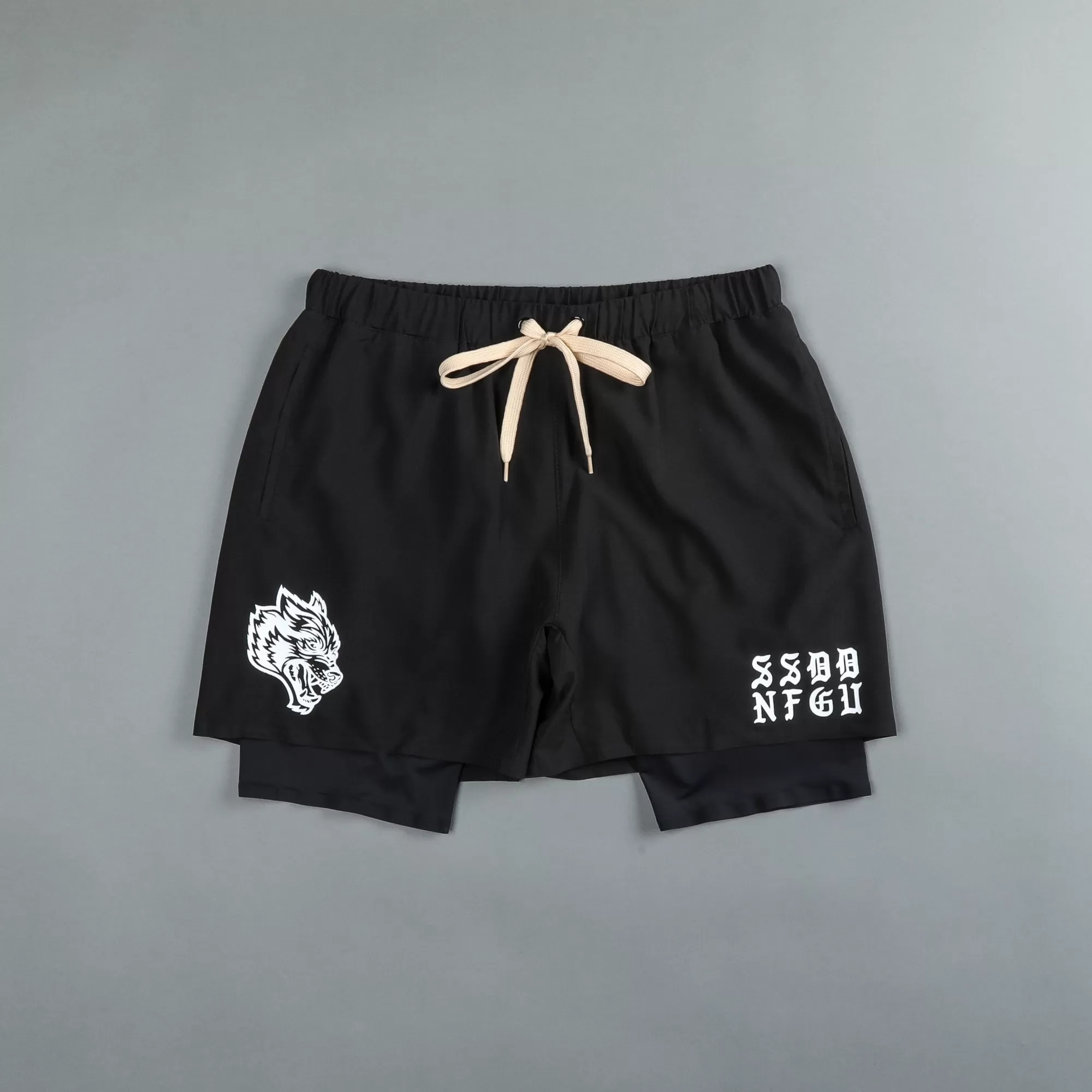 Best Sale Double Compression Shorts In Black Men Shorts