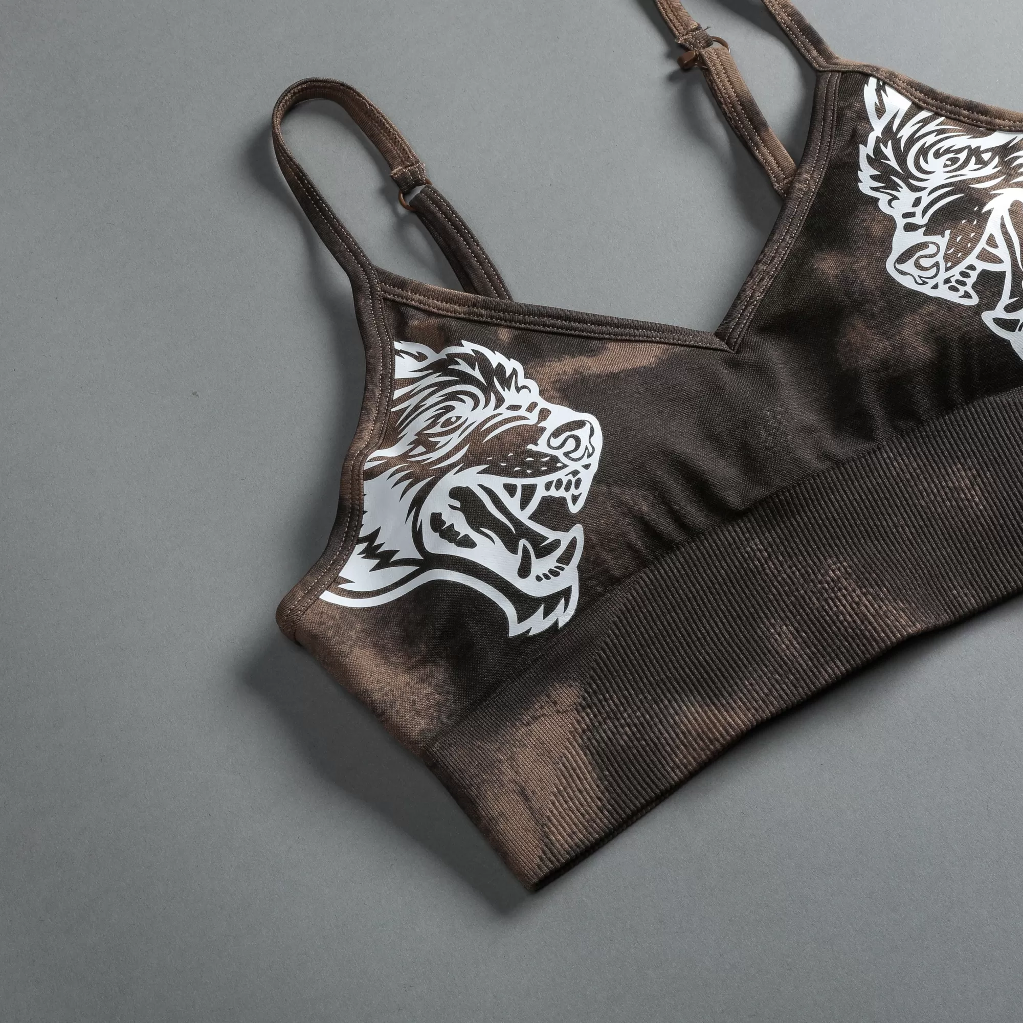 Cheap Dual "Everson Seamless" Sports Bra In Mojave Brown Jumbo Marble Women Seamless