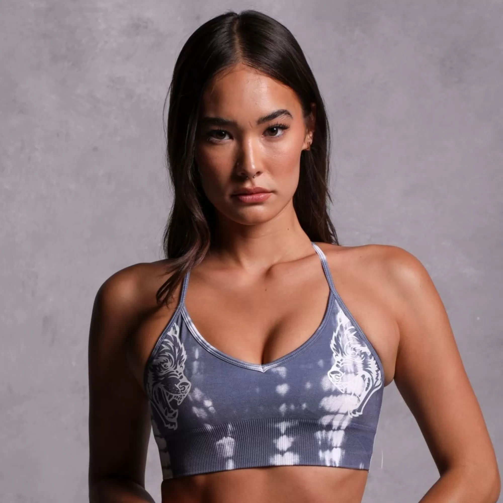 Sale Dual "Everson Seamless" Sports Bra In Norse Blue Serpent Women Tops