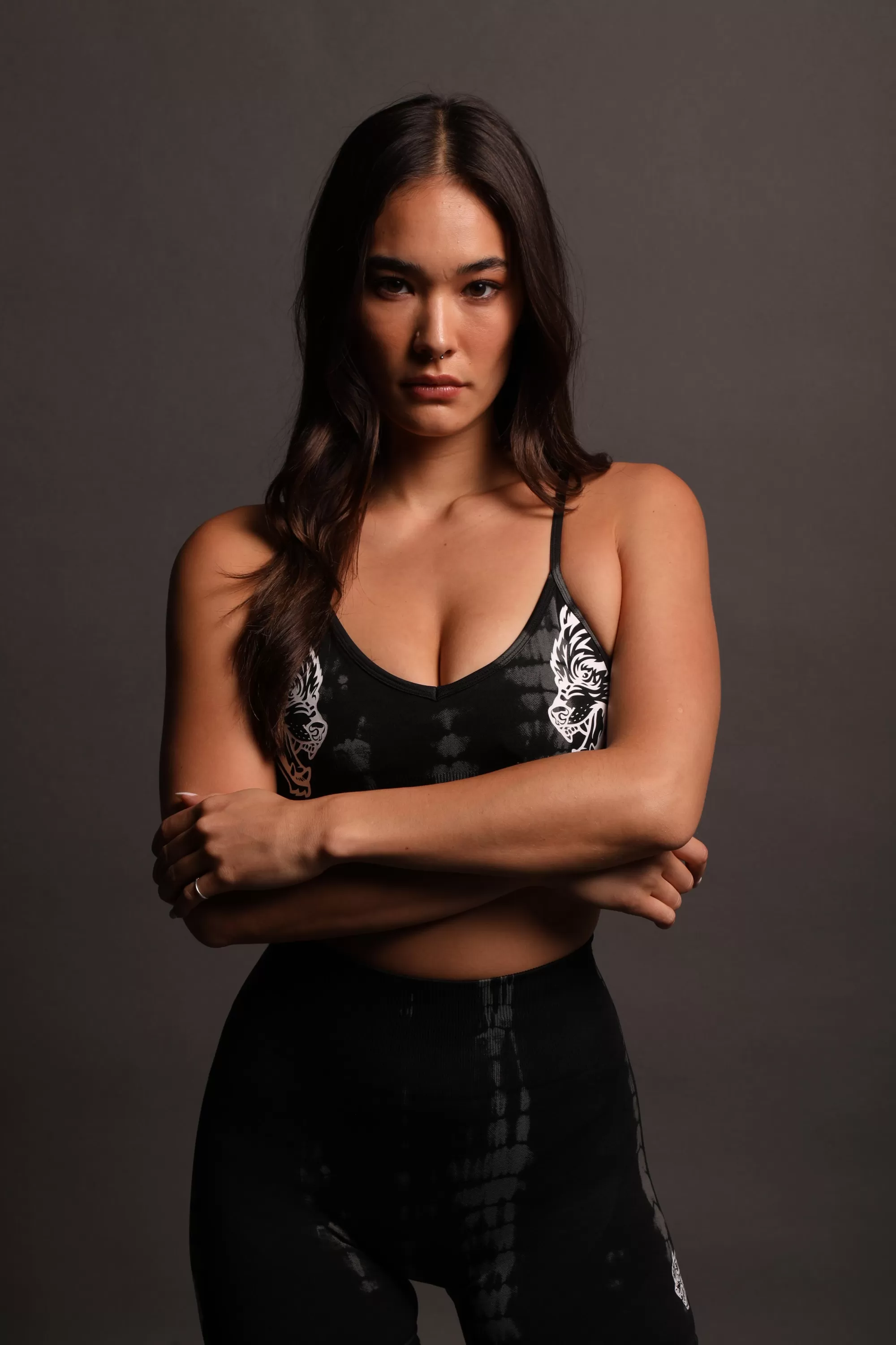 Online Dual "Everson Seamless" Sports Bra In Tonal Black Serpent Women Seamless