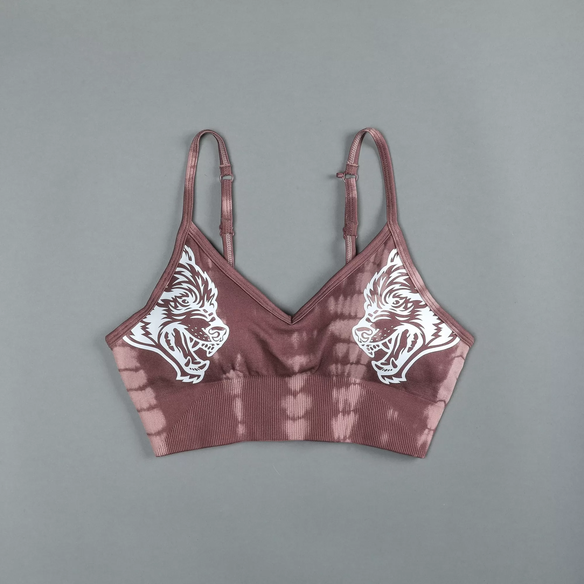 Clearance Dual "Everson Seamless" Sports Bra In Tonal Mauve Serpent Women Bras