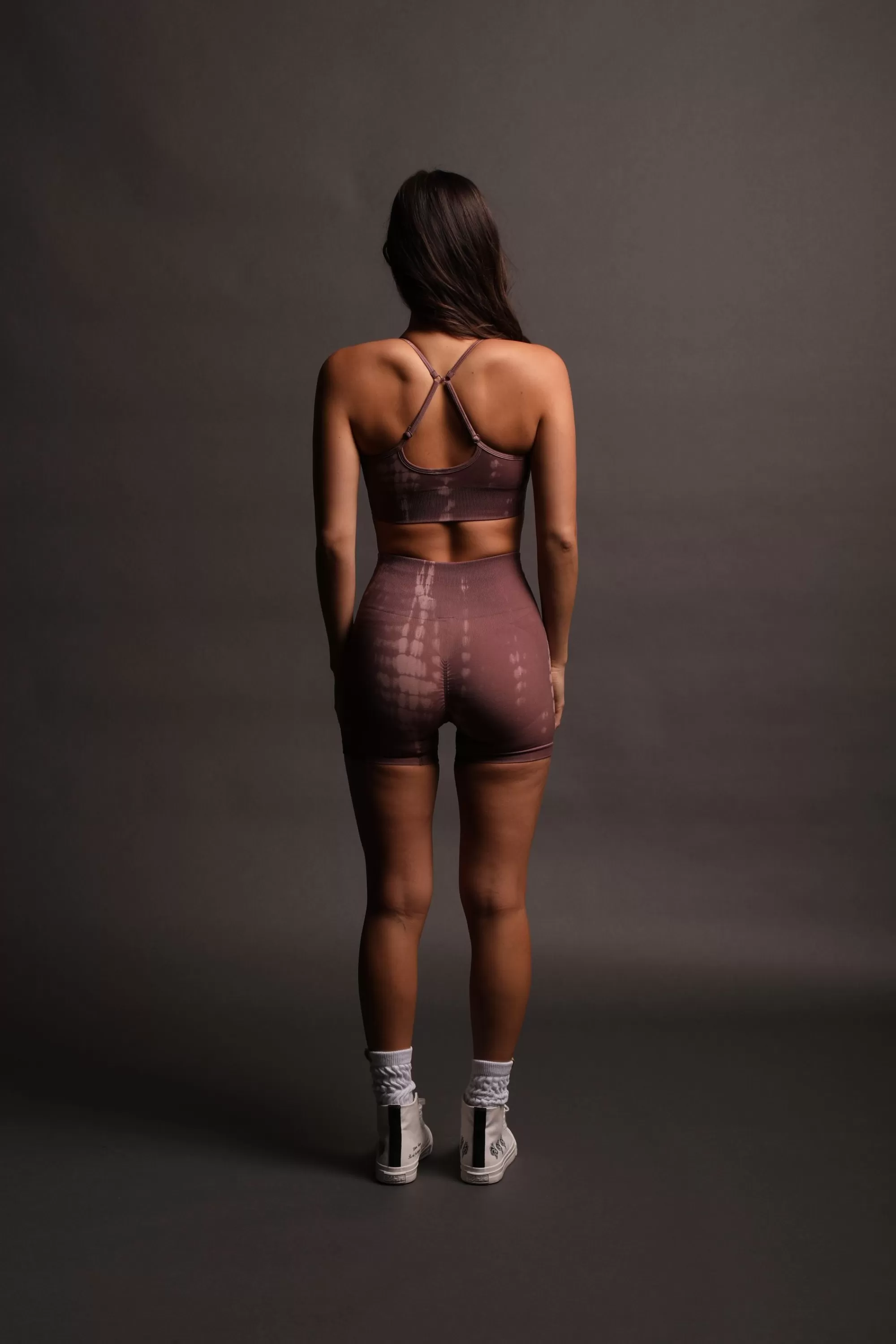 Clearance Dual "Everson Seamless" Sports Bra In Tonal Mauve Serpent Women Bras