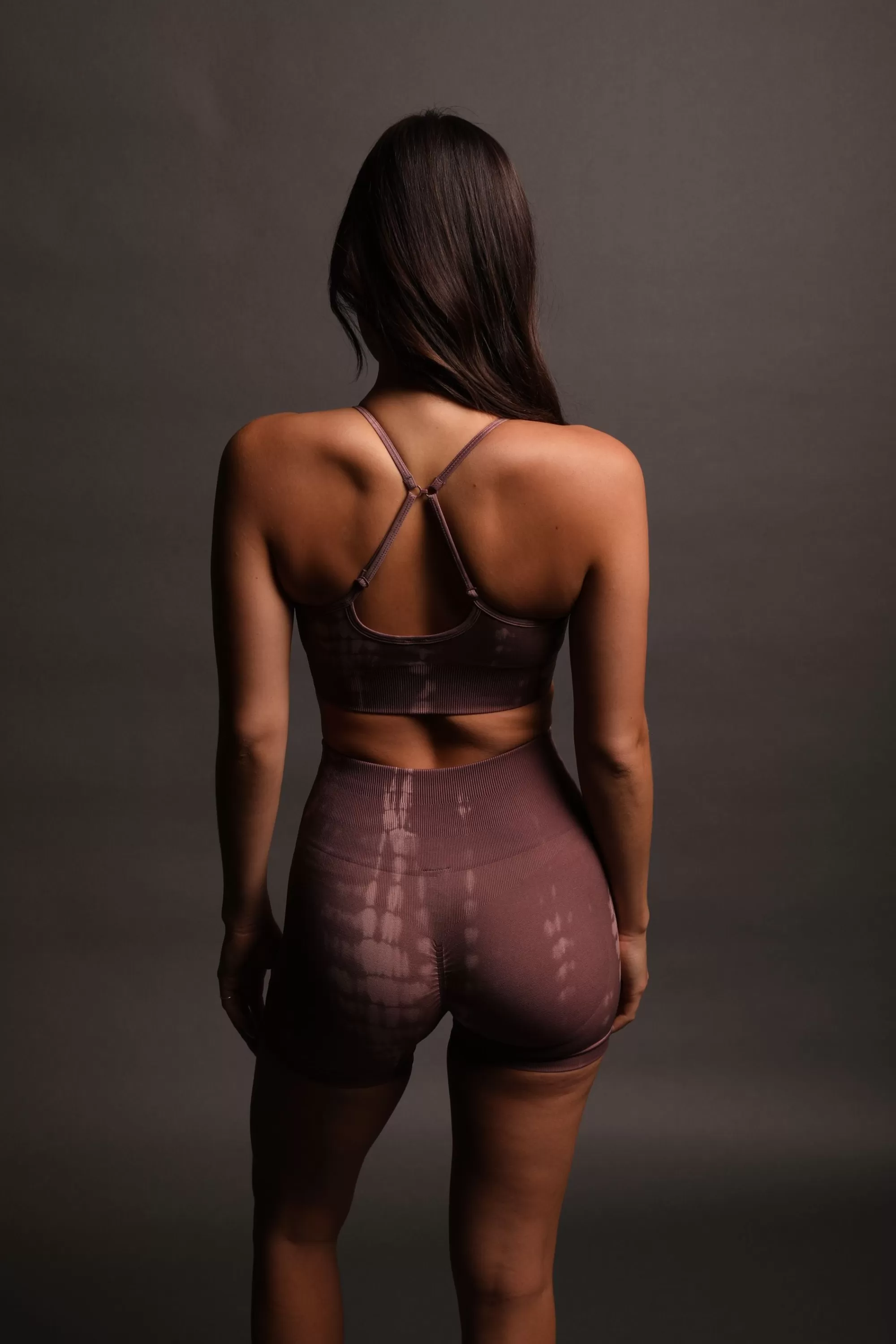 Clearance Dual "Everson Seamless" Sports Bra In Tonal Mauve Serpent Women Bras