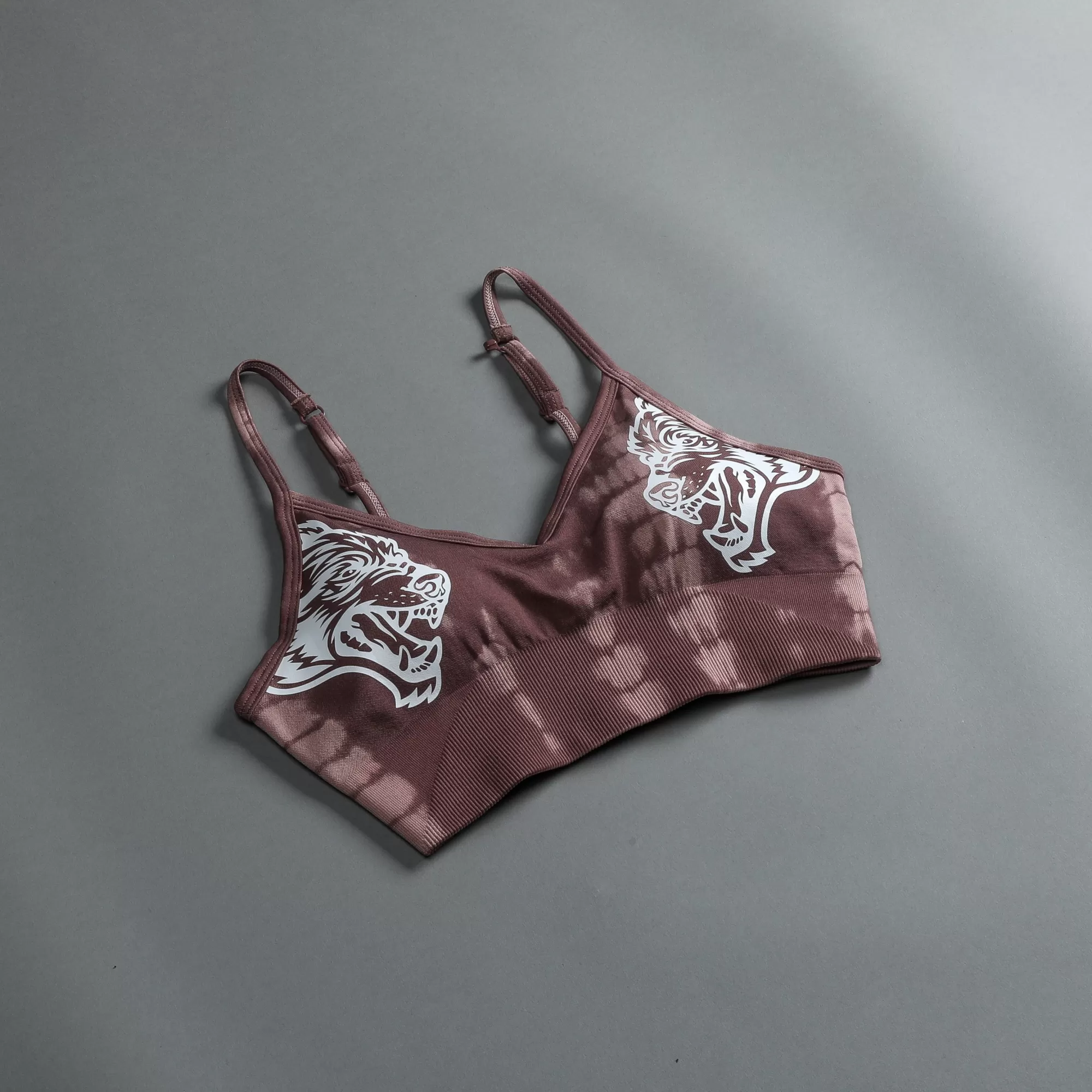 Clearance Dual "Everson Seamless" Sports Bra In Tonal Mauve Serpent Women Bras