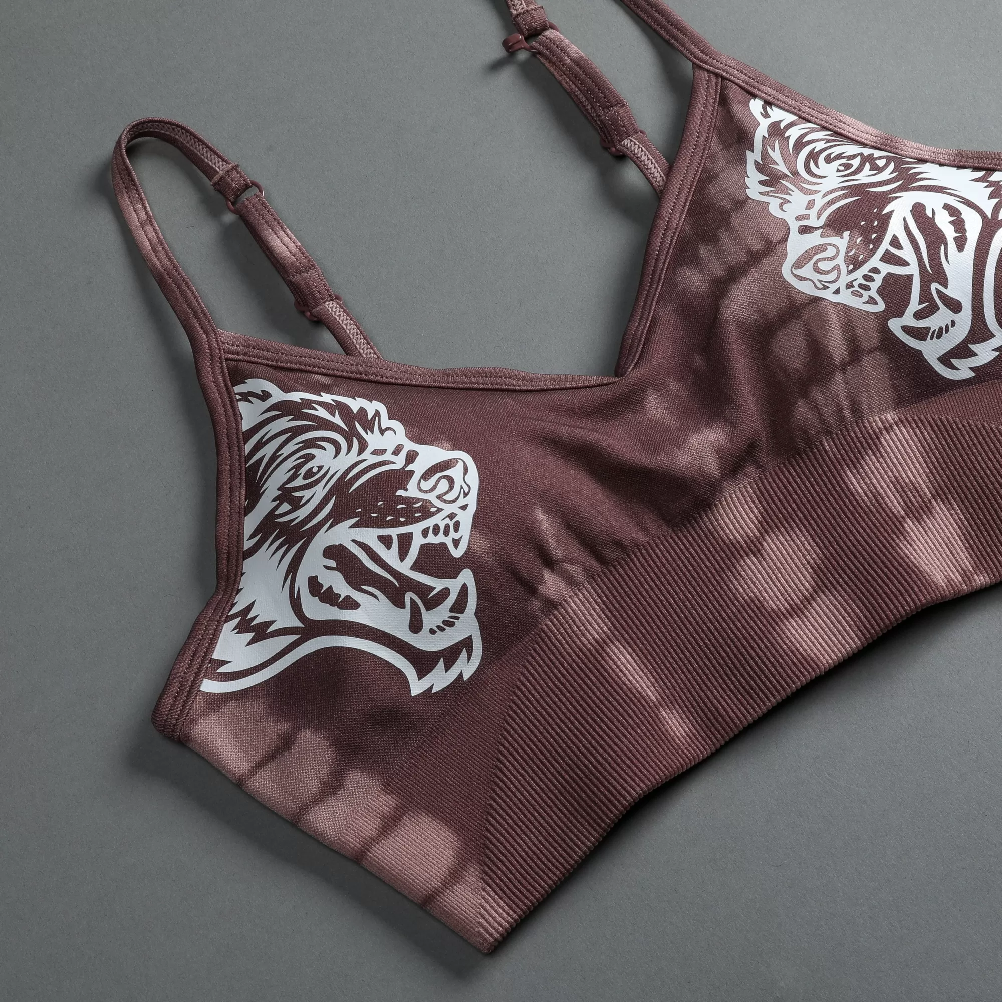 Clearance Dual "Everson Seamless" Sports Bra In Tonal Mauve Serpent Women Bras
