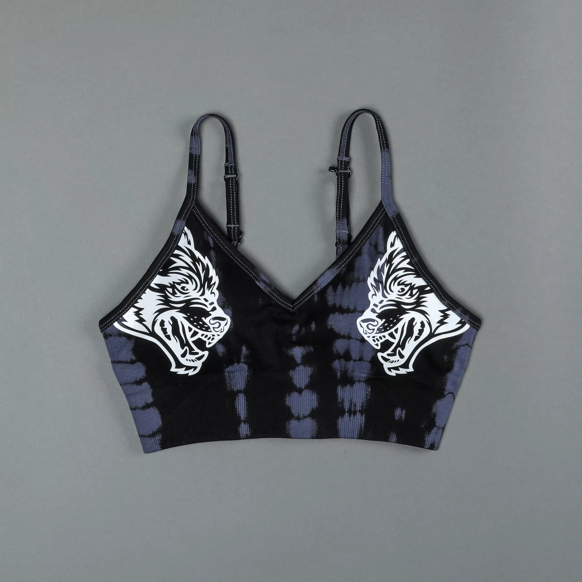 Clearance Dual "Everson Seamless" Sports Bra In Tonal Midnight Blue Serpent Women Seamless