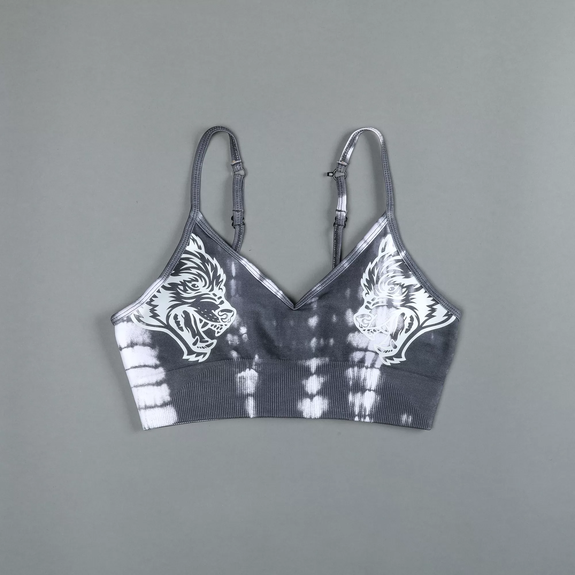 Sale Dual "Everson Seamless" Sports Bra In Wolf Gray Serpent Women Tops