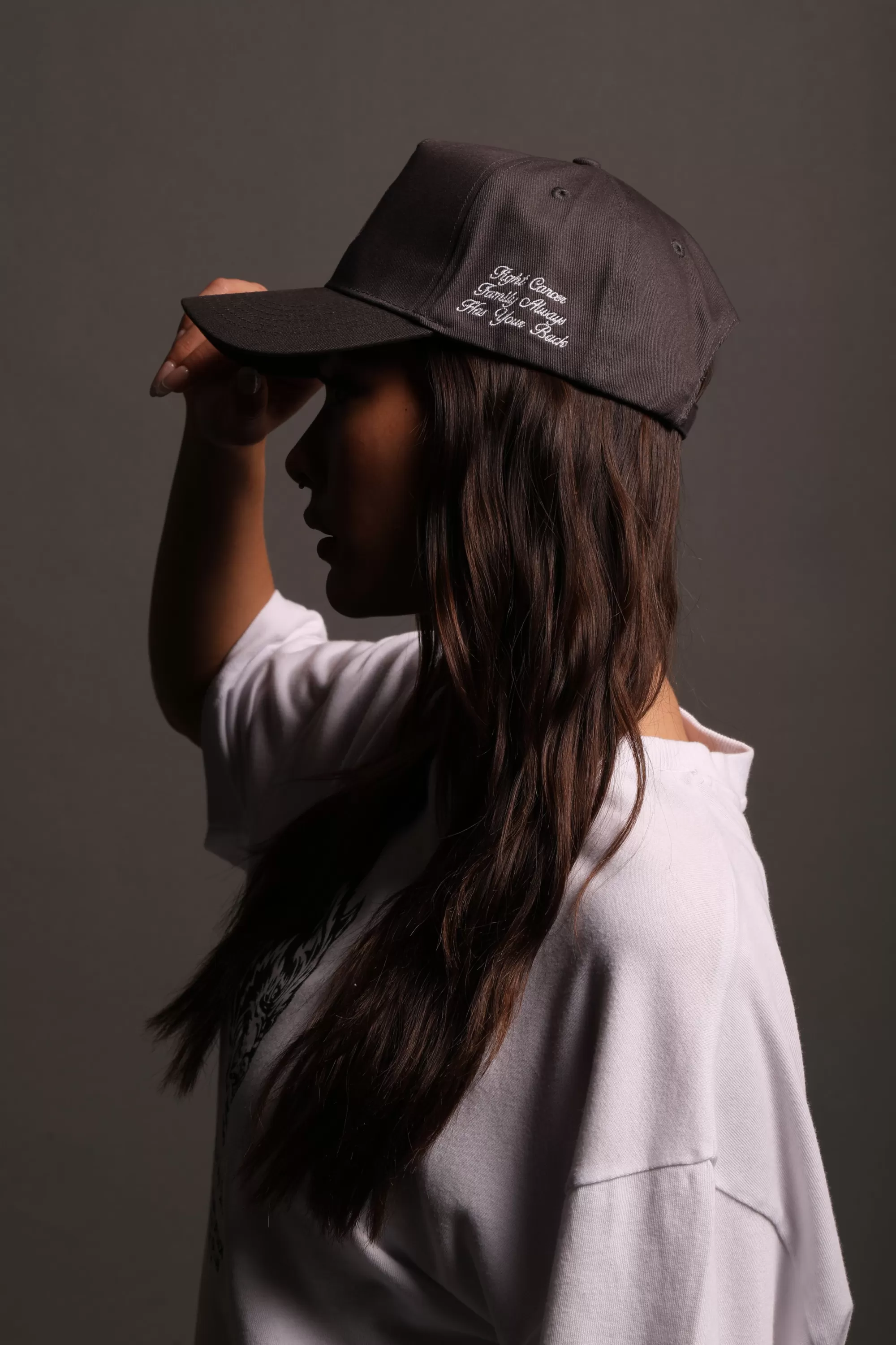 Best F Cancer X Nfgu 5 Panel Hat In Wolf Gray/Light Mauve Headwear