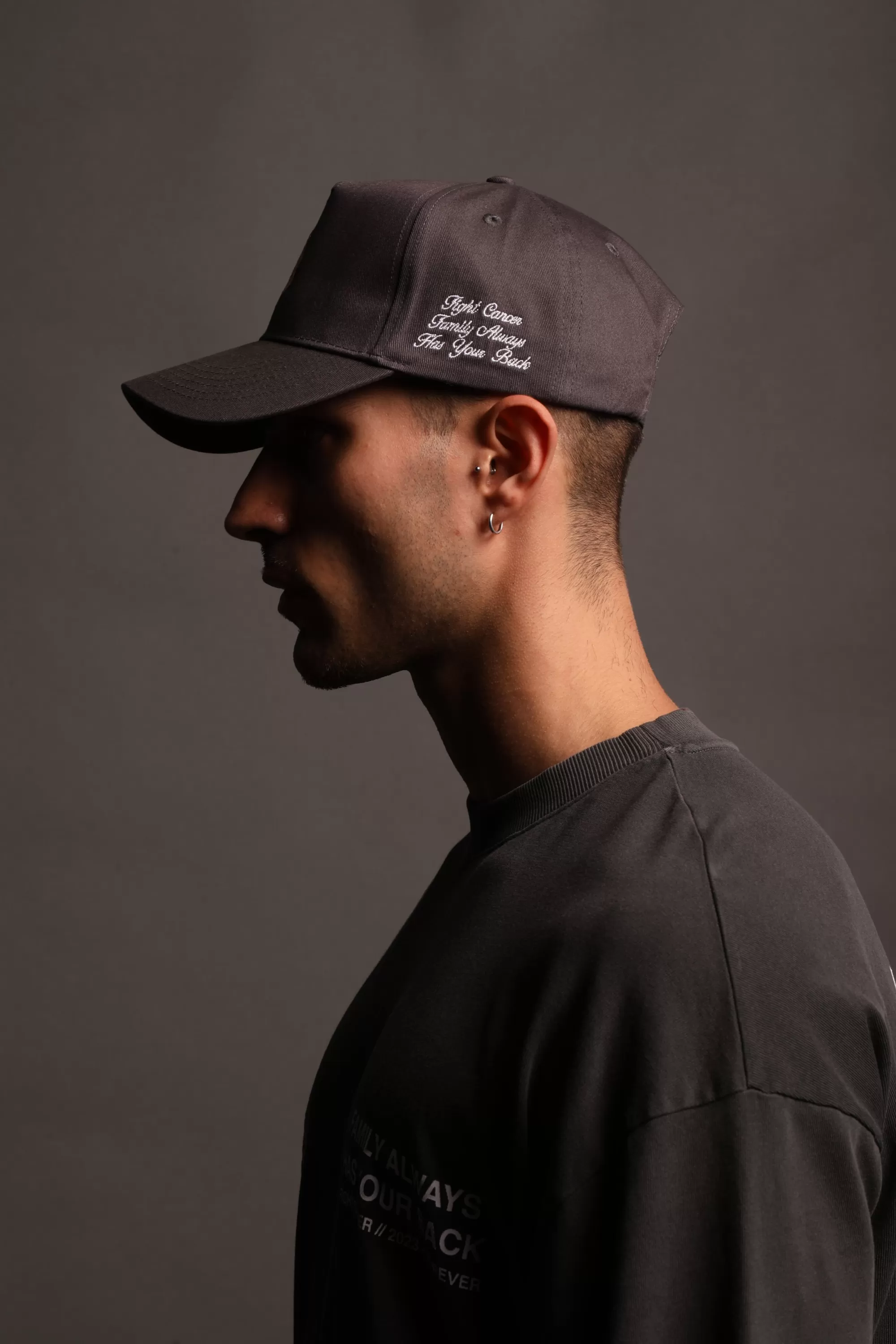 Best F Cancer X Nfgu 5 Panel Hat In Wolf Gray/Light Mauve Headwear