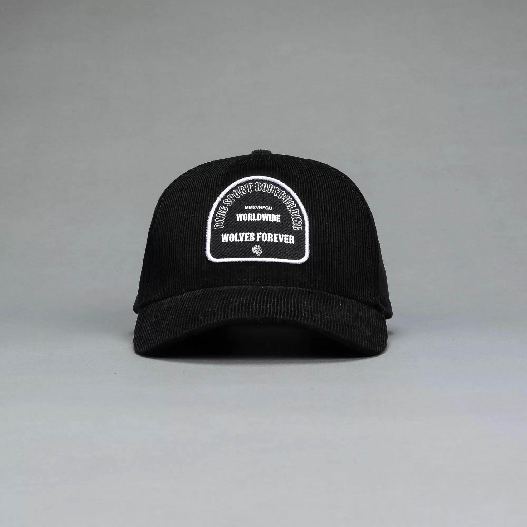 Best Sale Feed Patch Corduroy 5 Panel Hat In Black Headwear
