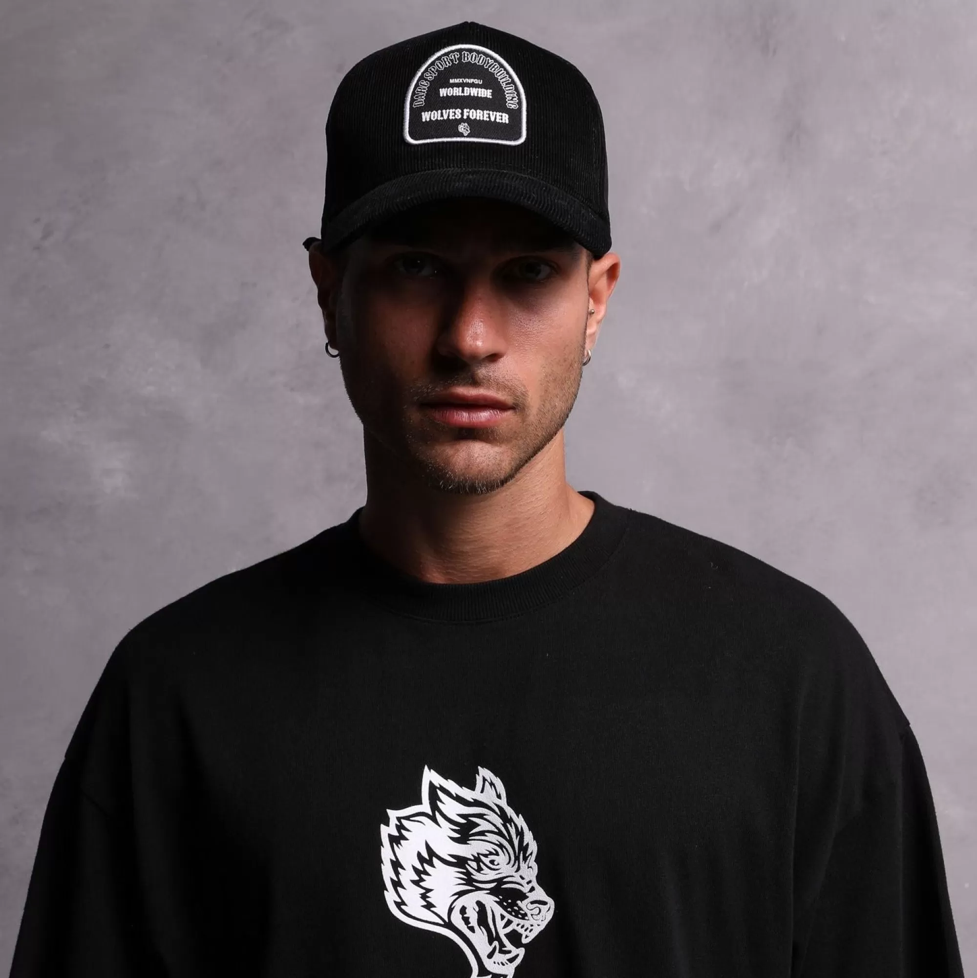 Best Sale Feed Patch Corduroy 5 Panel Hat In Black Headwear