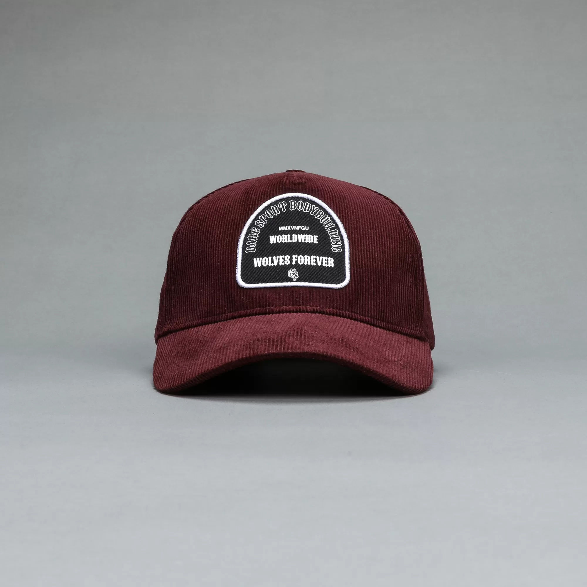 Sale Feed Patch Corduroy 5 Panel Hat In Maroon Headwear
