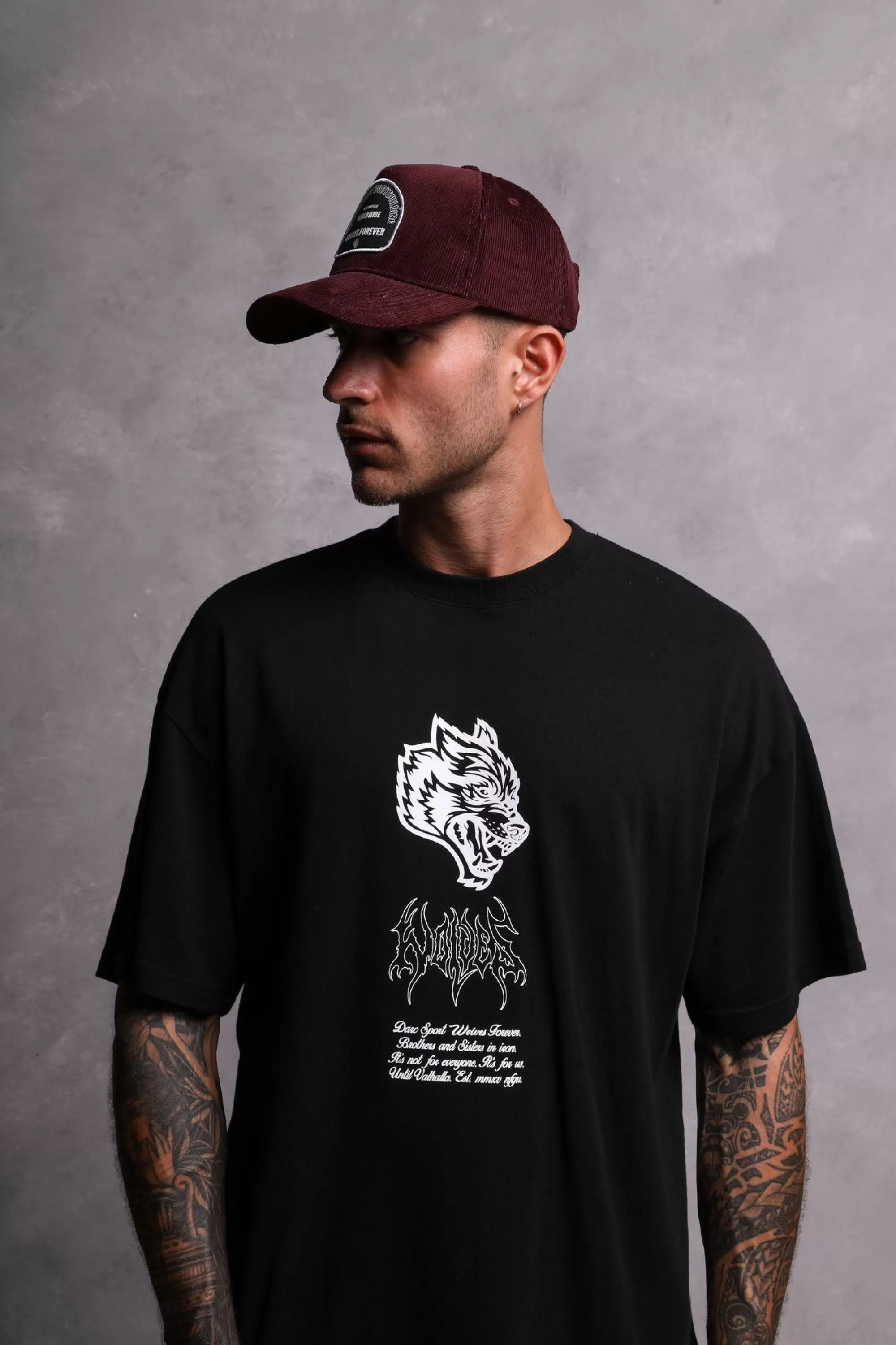 Sale Feed Patch Corduroy 5 Panel Hat In Maroon Headwear