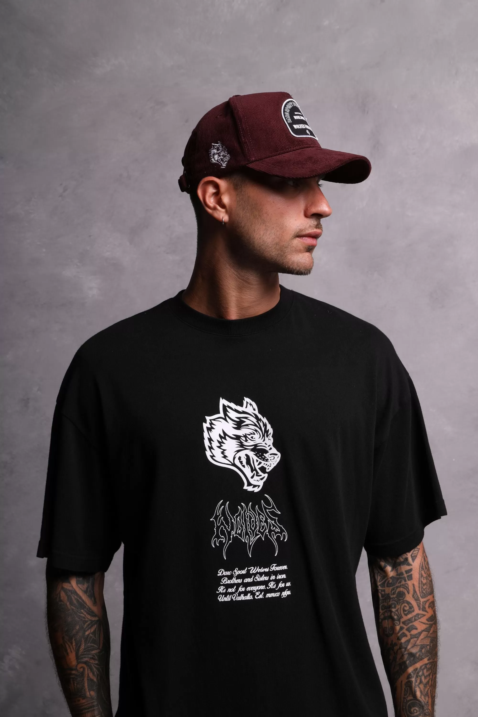 Sale Feed Patch Corduroy 5 Panel Hat In Maroon Headwear