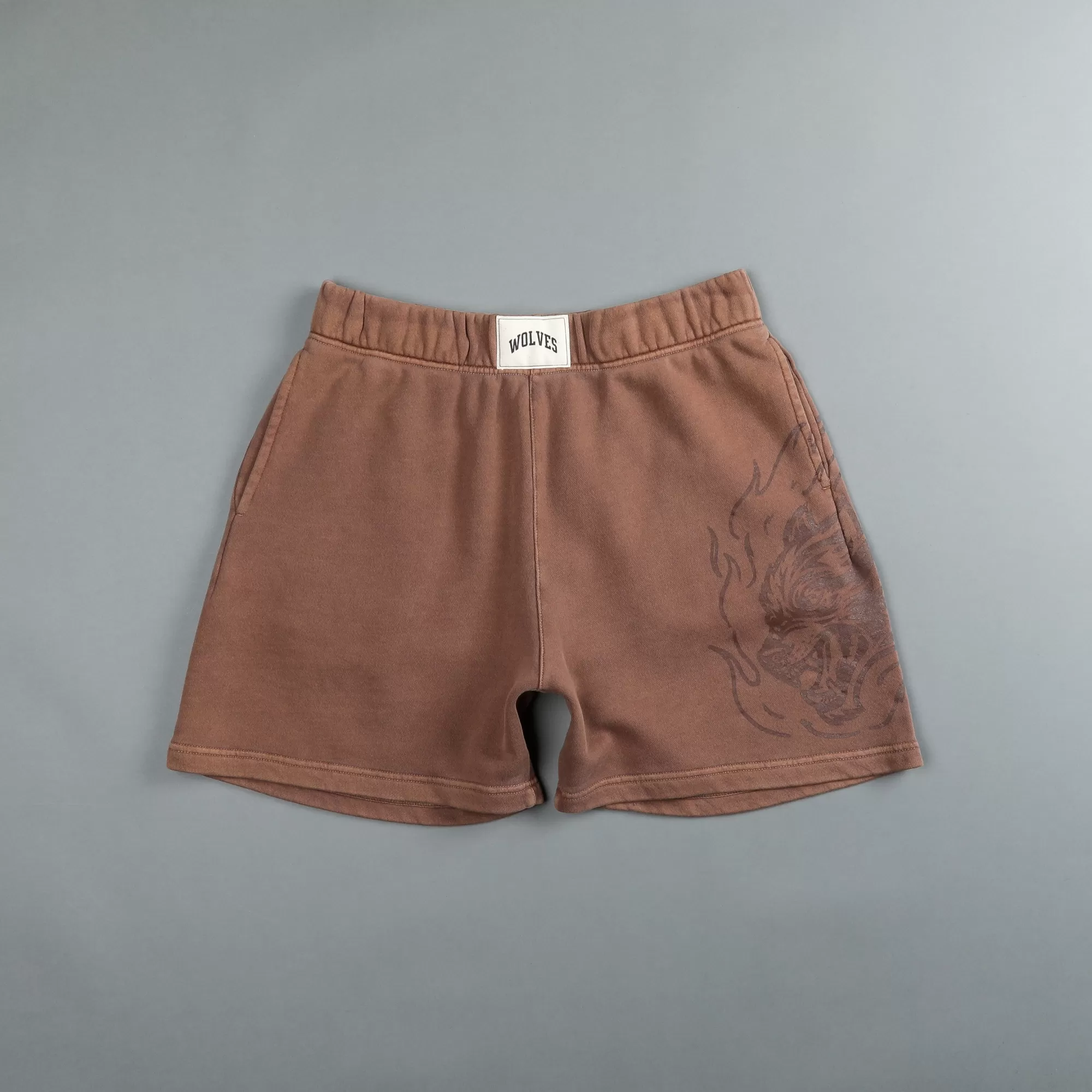 Hot Fired Up Patch Liam Sweat Shorts In Norse Brown Men Shorts