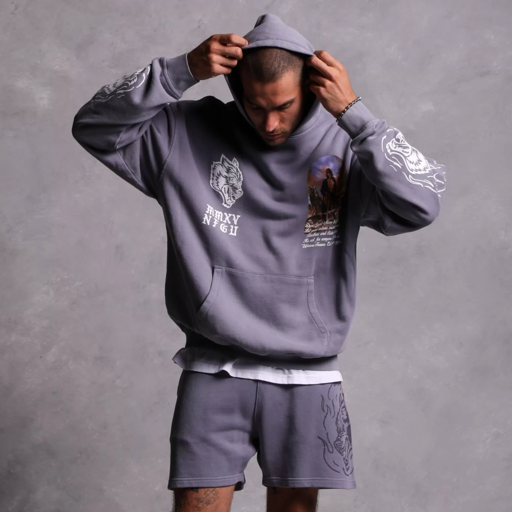 Best Sale Fired Up Patch Liam Sweat Shorts In Norse Purple Men Shorts