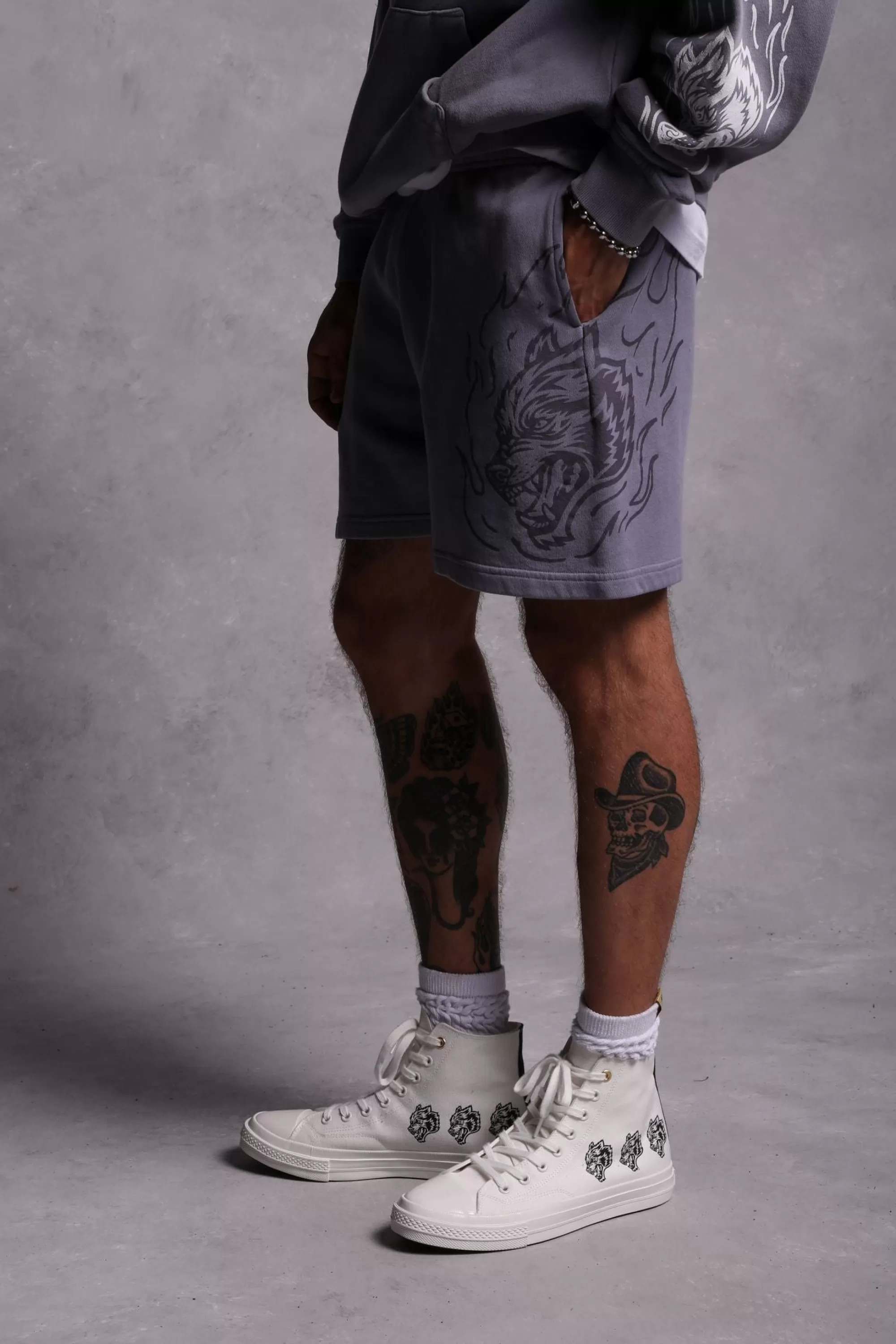 Best Sale Fired Up Patch Liam Sweat Shorts In Norse Purple Men Shorts