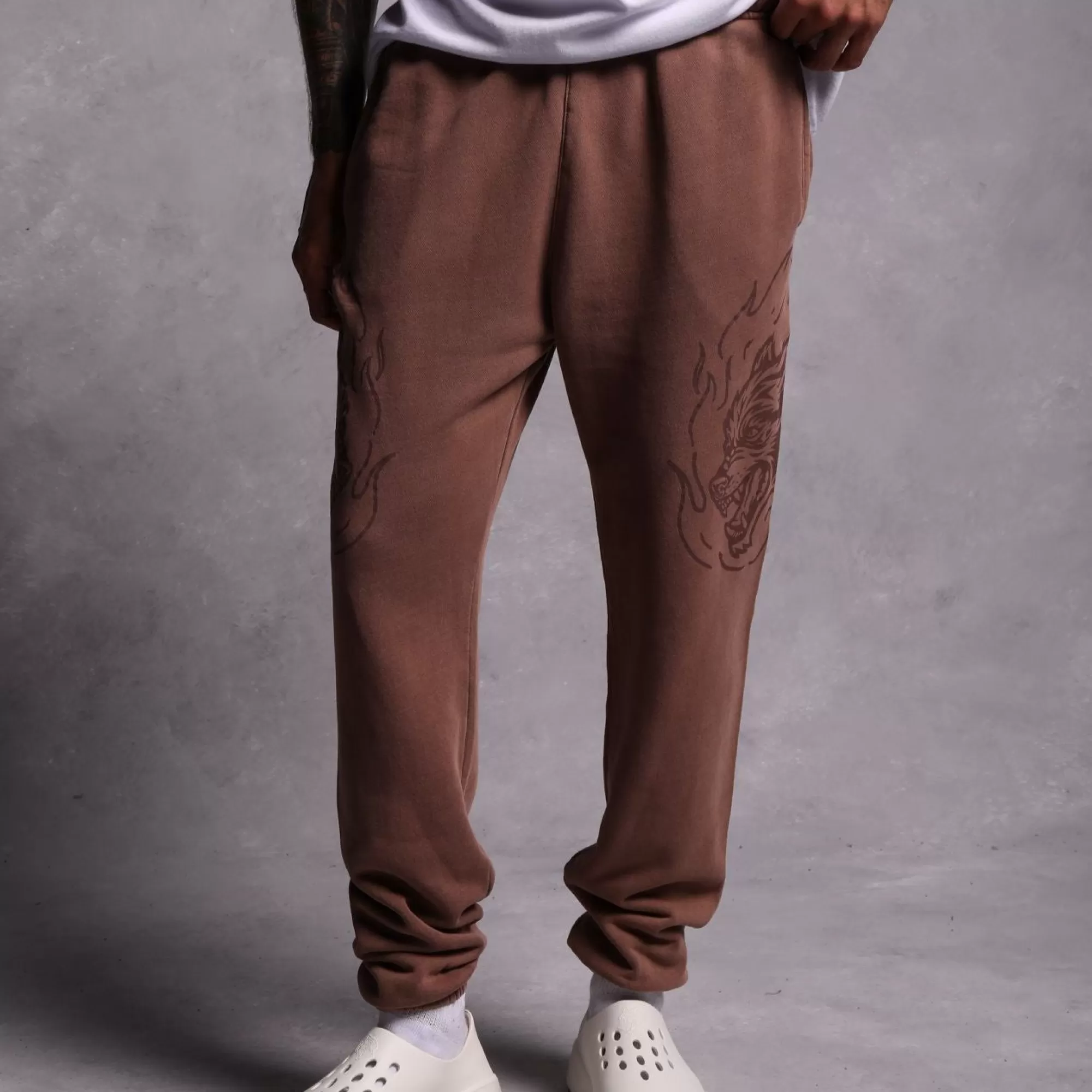 Clearance Fired Up Premium Post Lounge Sweats In Norse Brown Men Pants