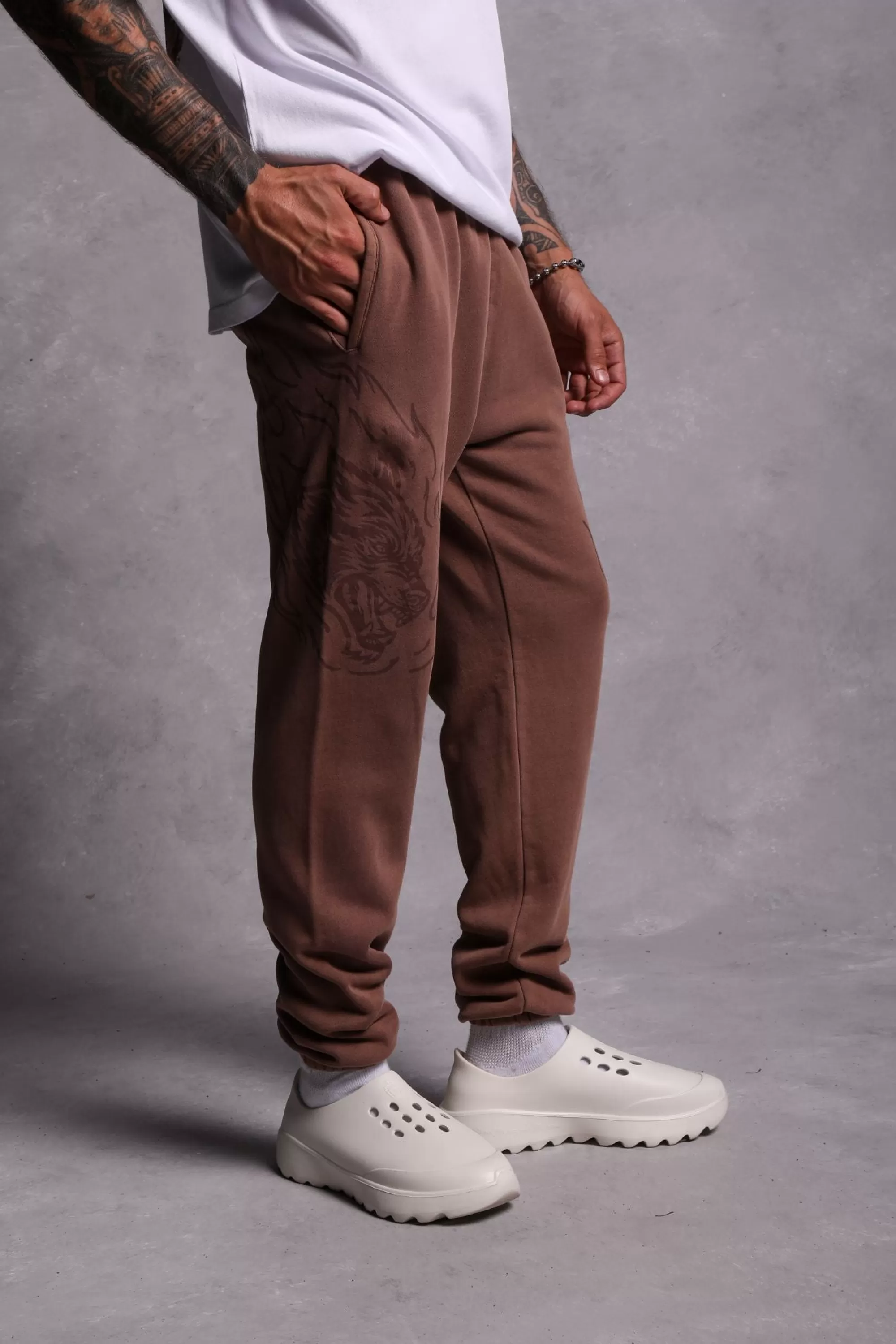 Clearance Fired Up Premium Post Lounge Sweats In Norse Brown Men Pants