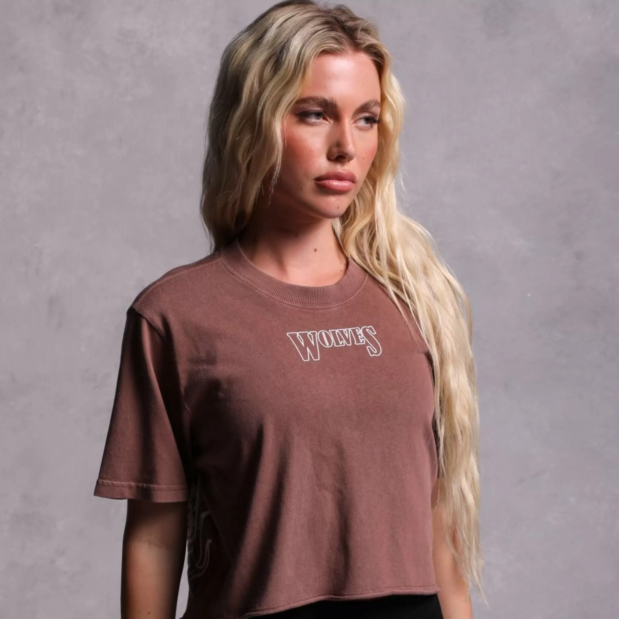 Discount Flames "Premium Vintage" (Cropped) Tee In Norse Brown Women Tops