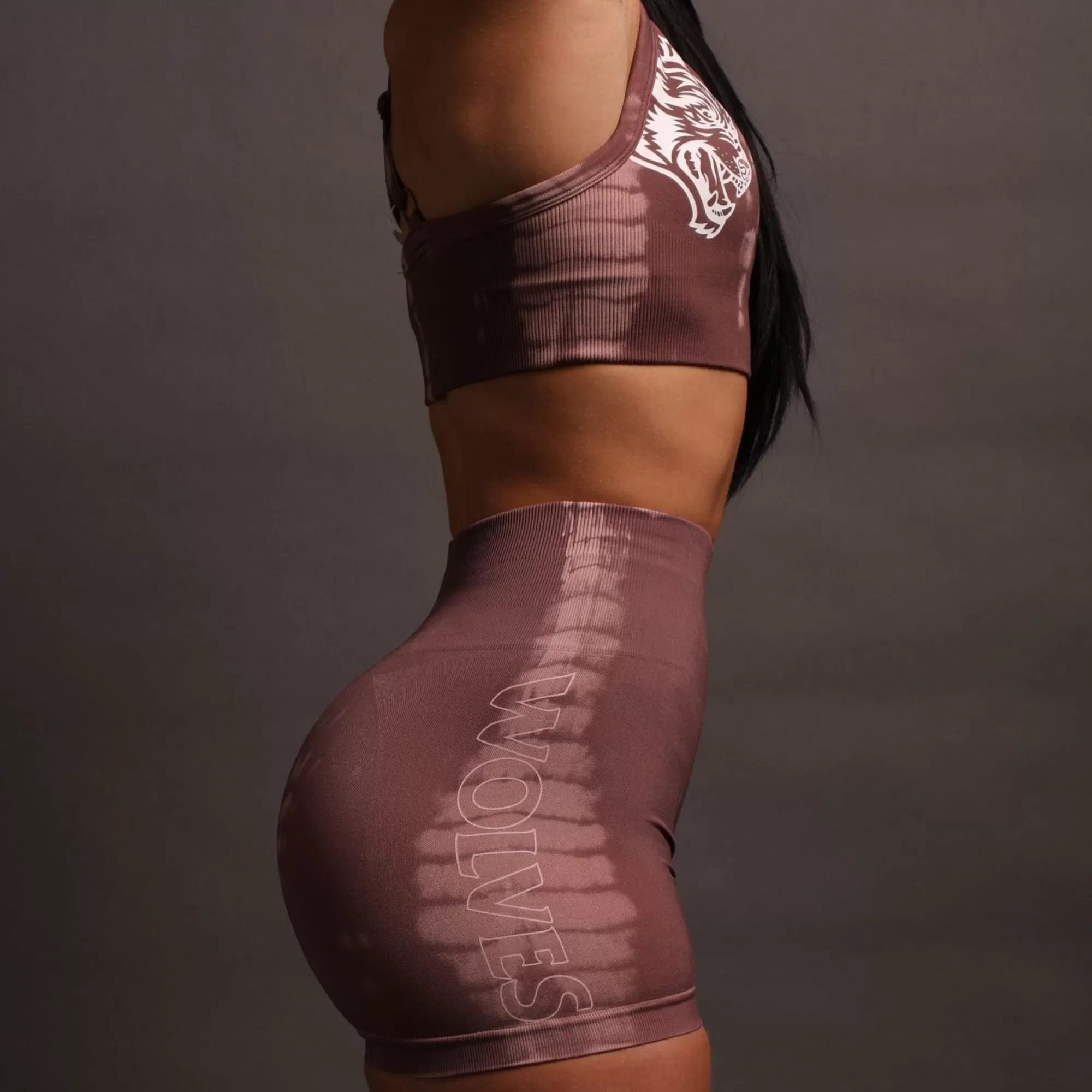 Store Fuel Everson Seamless "Sierra" Shorts In Tonal Mauve Serpent Women Seamless