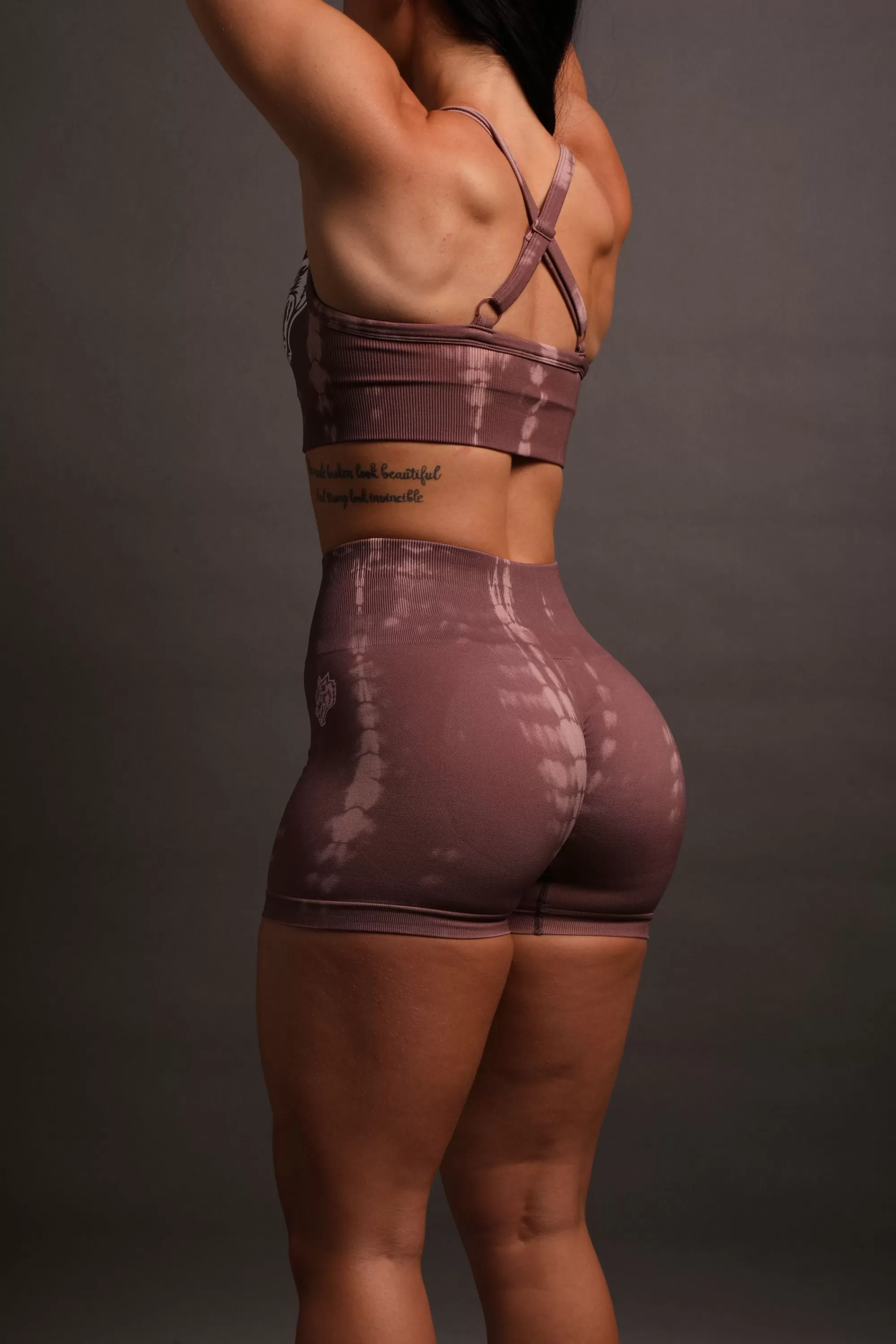 Store Fuel Everson Seamless "Sierra" Shorts In Tonal Mauve Serpent Women Seamless