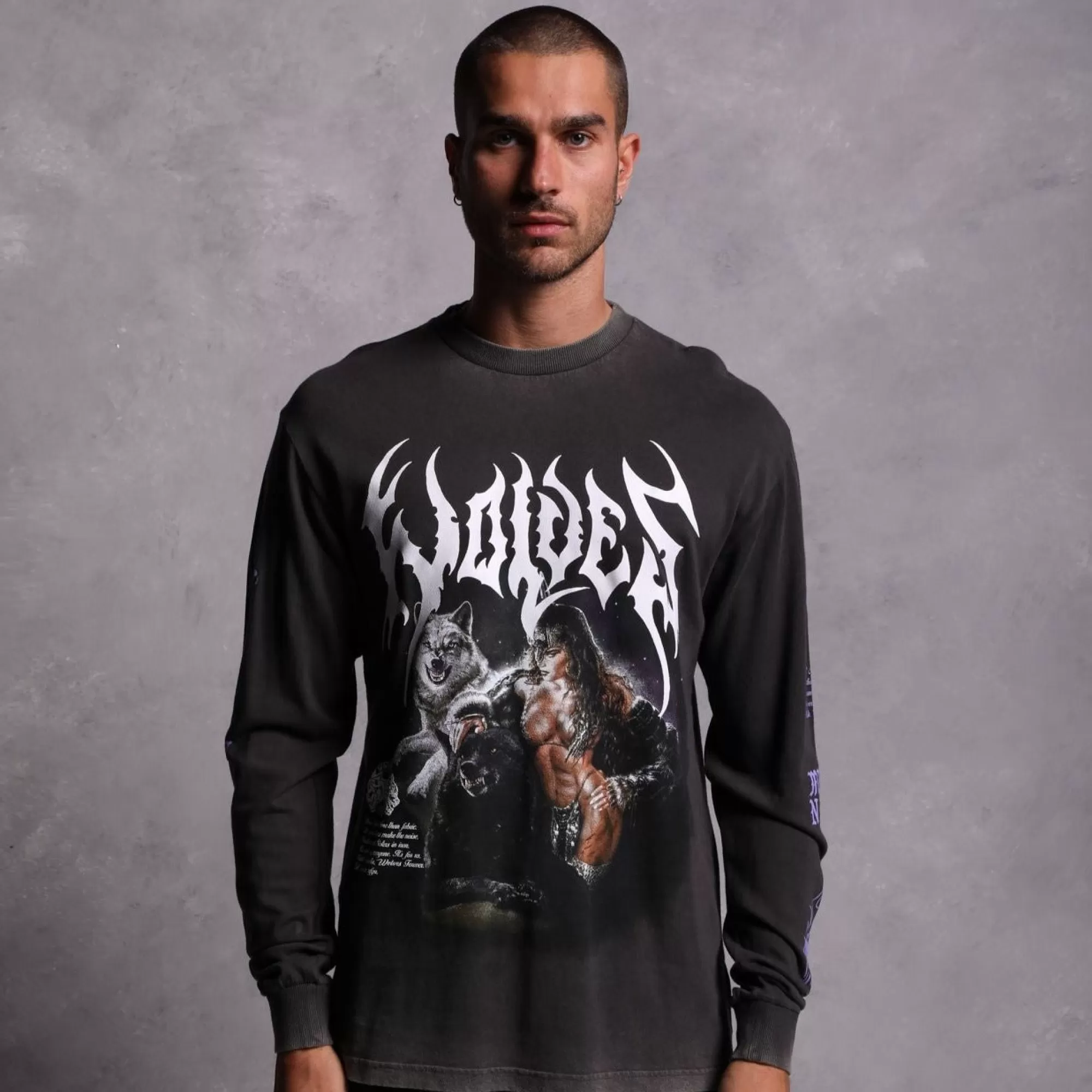 Discount Goddess "Premium Vintage" (Ls) Tee In Wolf Gray Men Premium/Oversized Tees