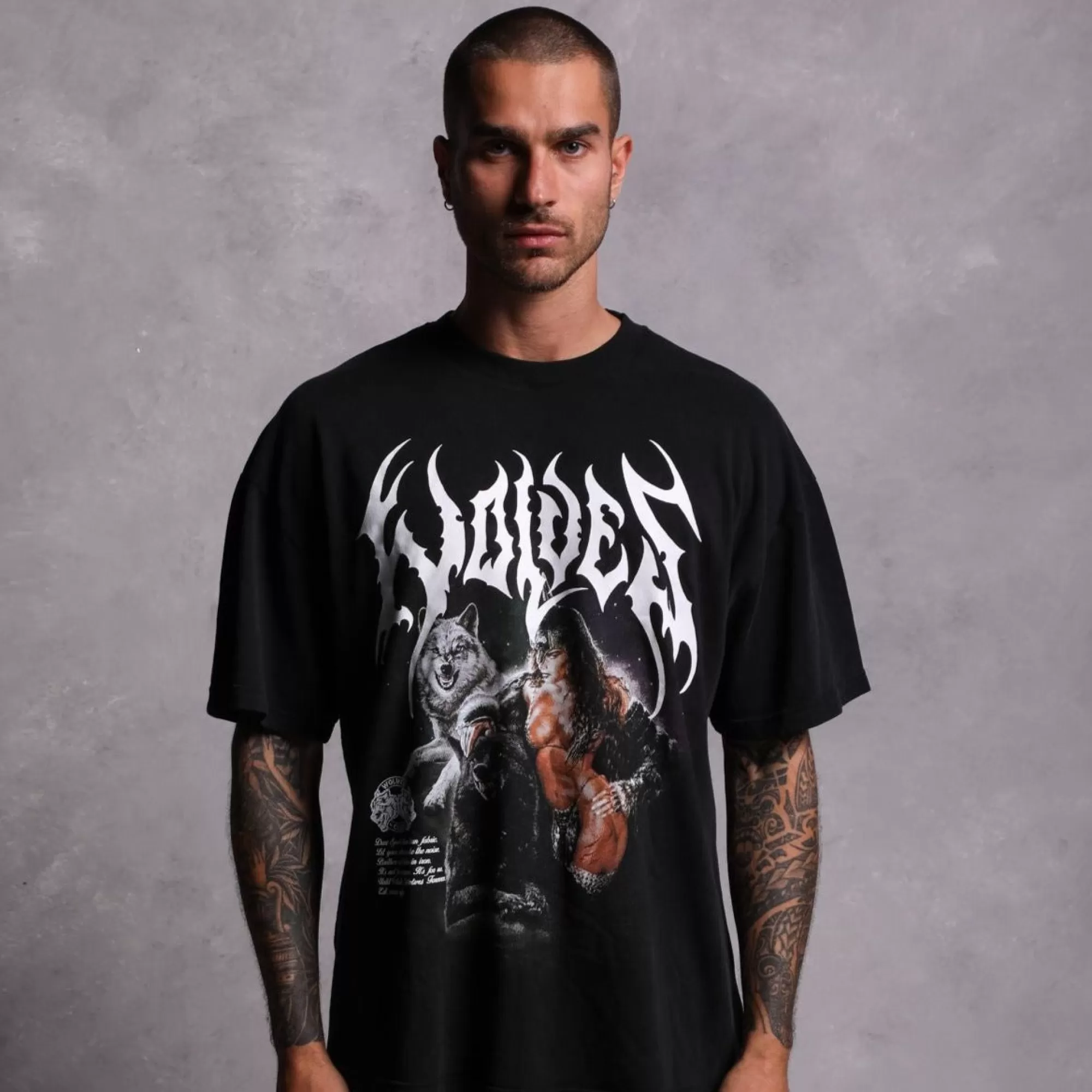 Shop Goddess "Premium Vintage" Oversized Tee In Black Men Premium/Oversized Tees