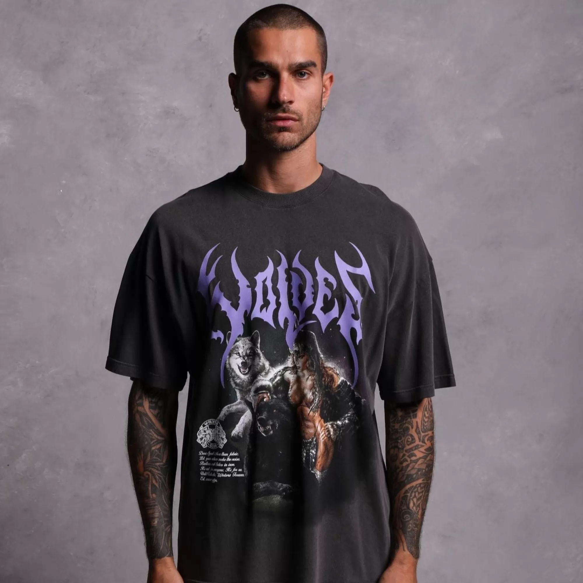Shop Goddess "Premium Vintage" Oversized Tee In Wolf Gray Men Premium/Oversized Tees