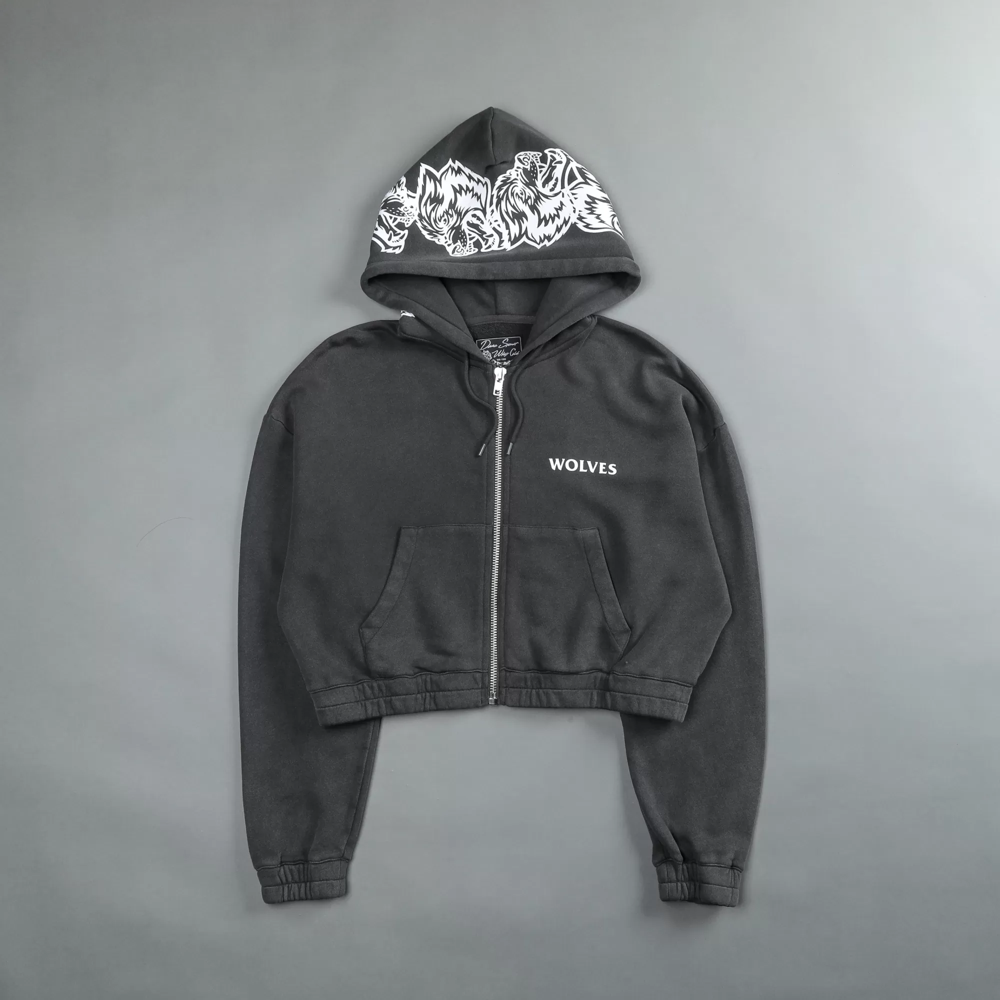Online Halo "Vintage Chambers" (Cropped) Zip Hoodie In Wolf Gray Women Tops