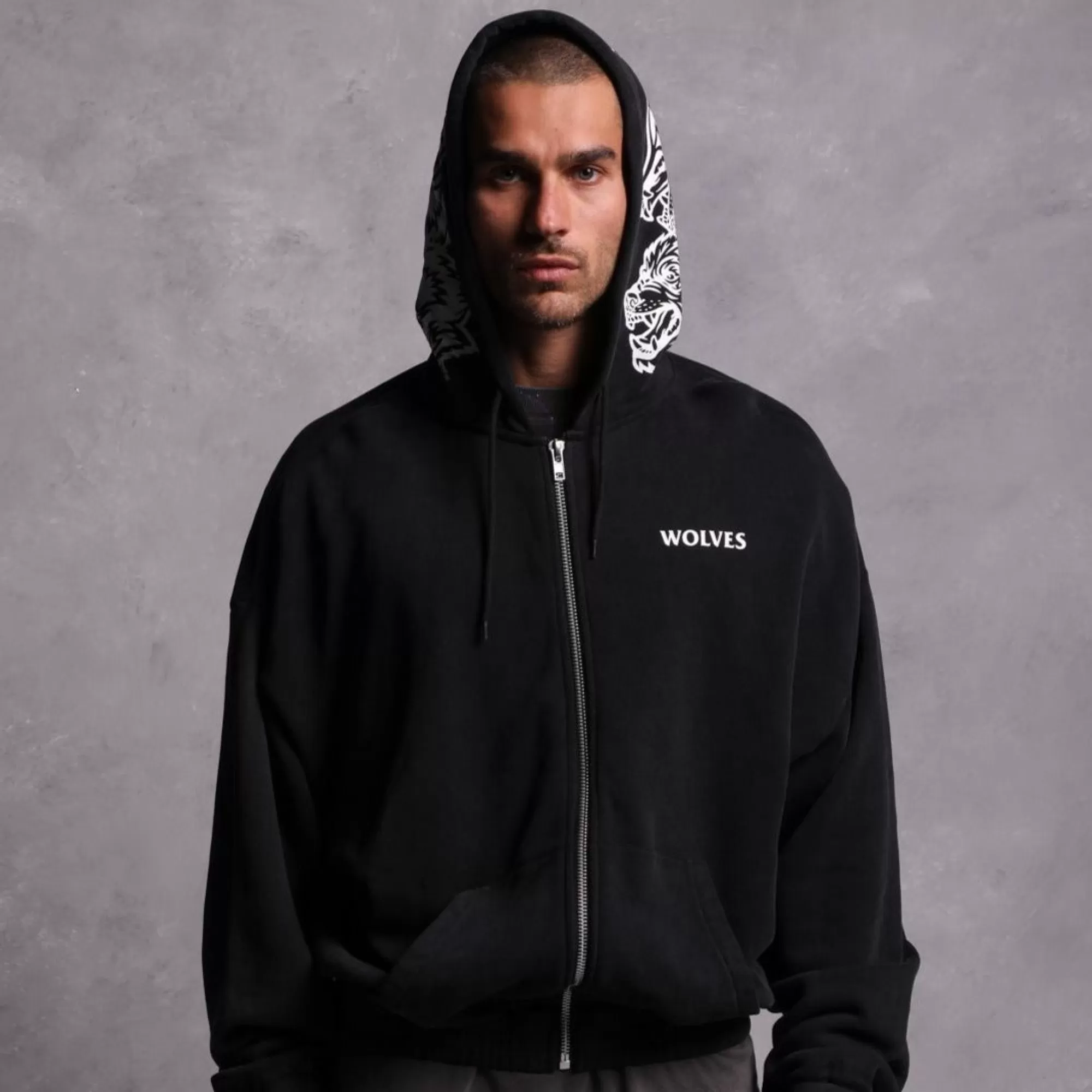 Hot Halo "Vintage Chambers" Zip Hoodie In Black Men Zip Up Hoodies